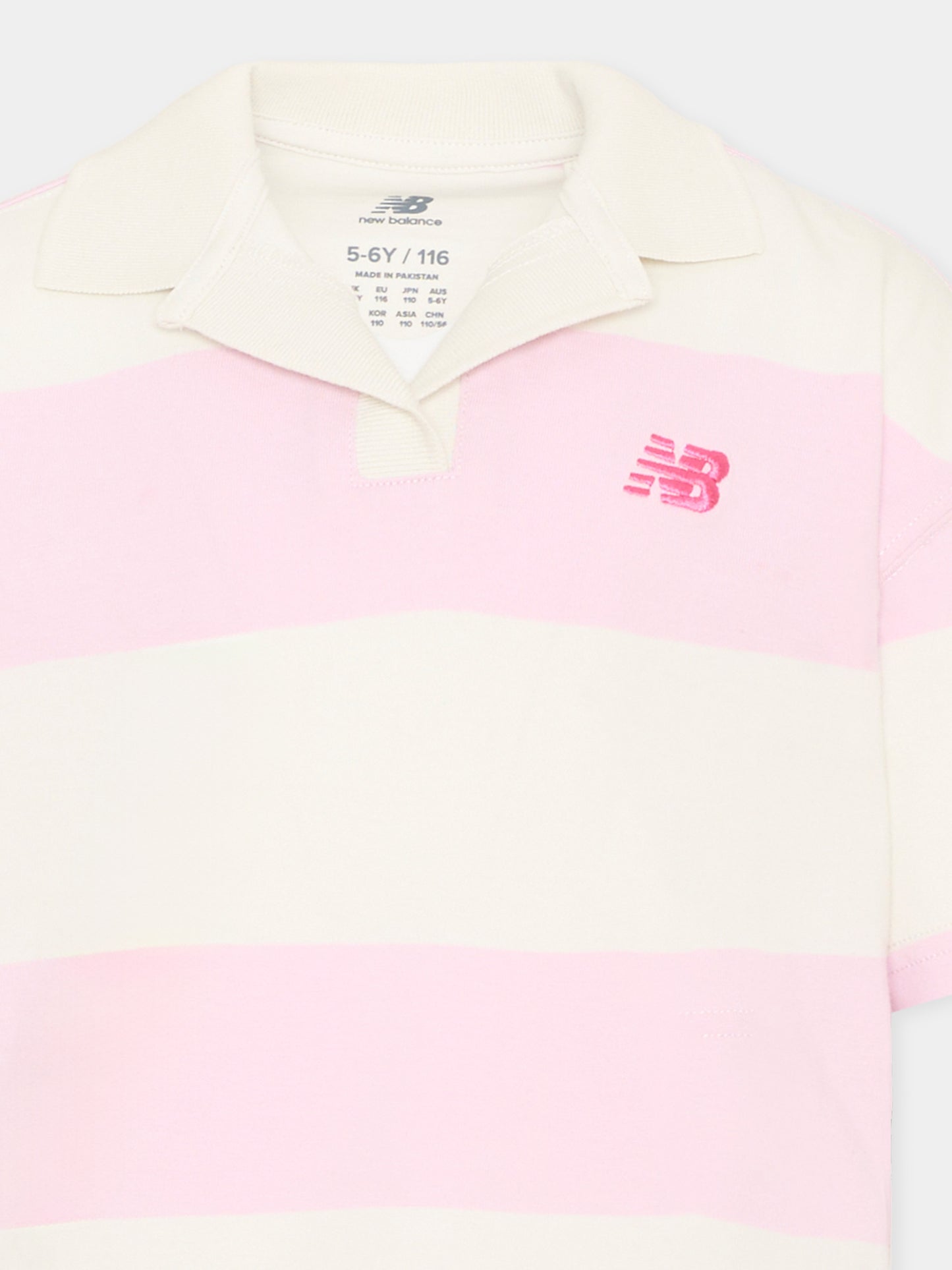 Polo multicolor per bambini a righe,New Balance,YT61C1R0 SST