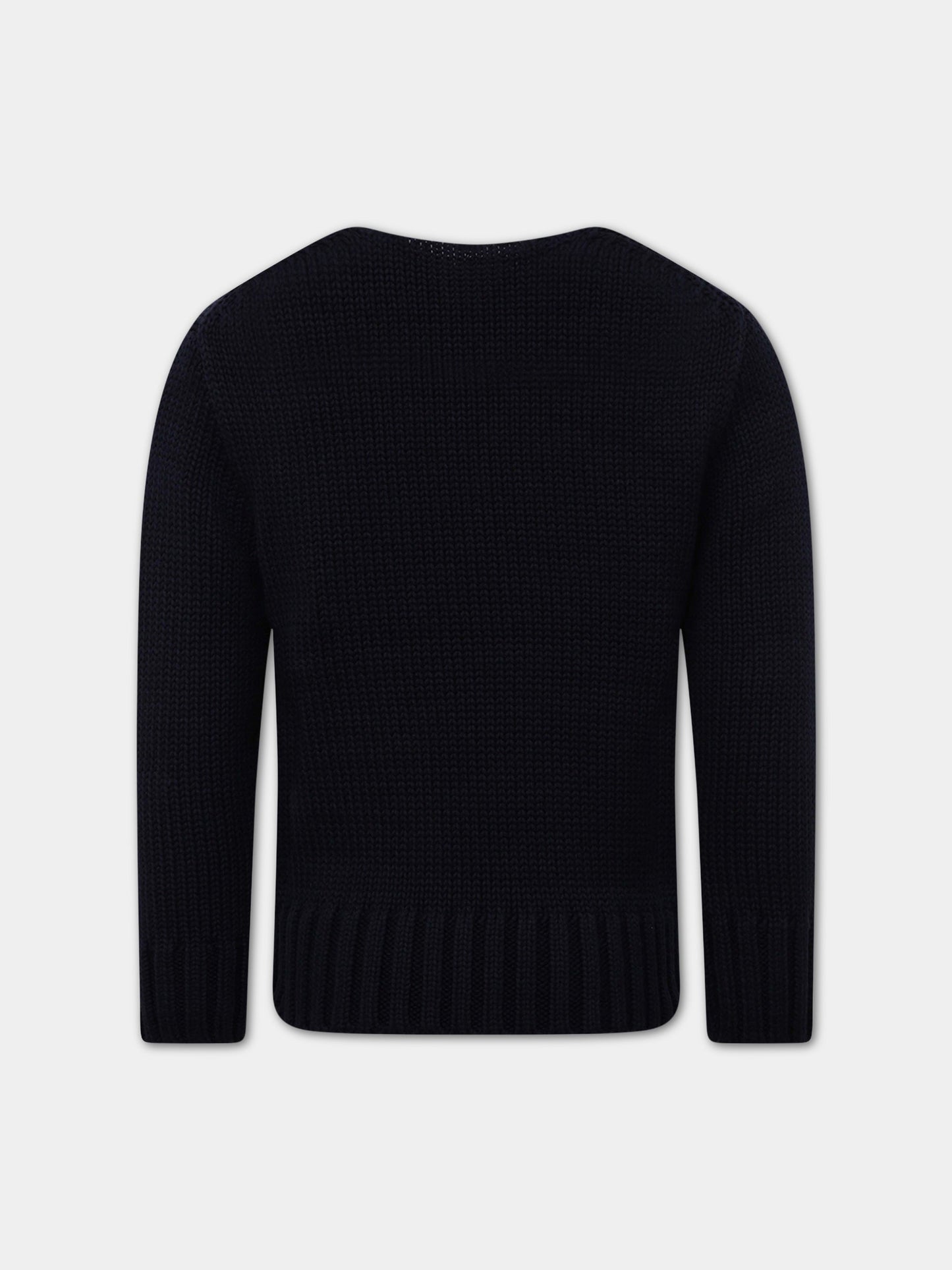 Maglione blu per bambini con iconica bandiera,Ralph Lauren Kids,668285001