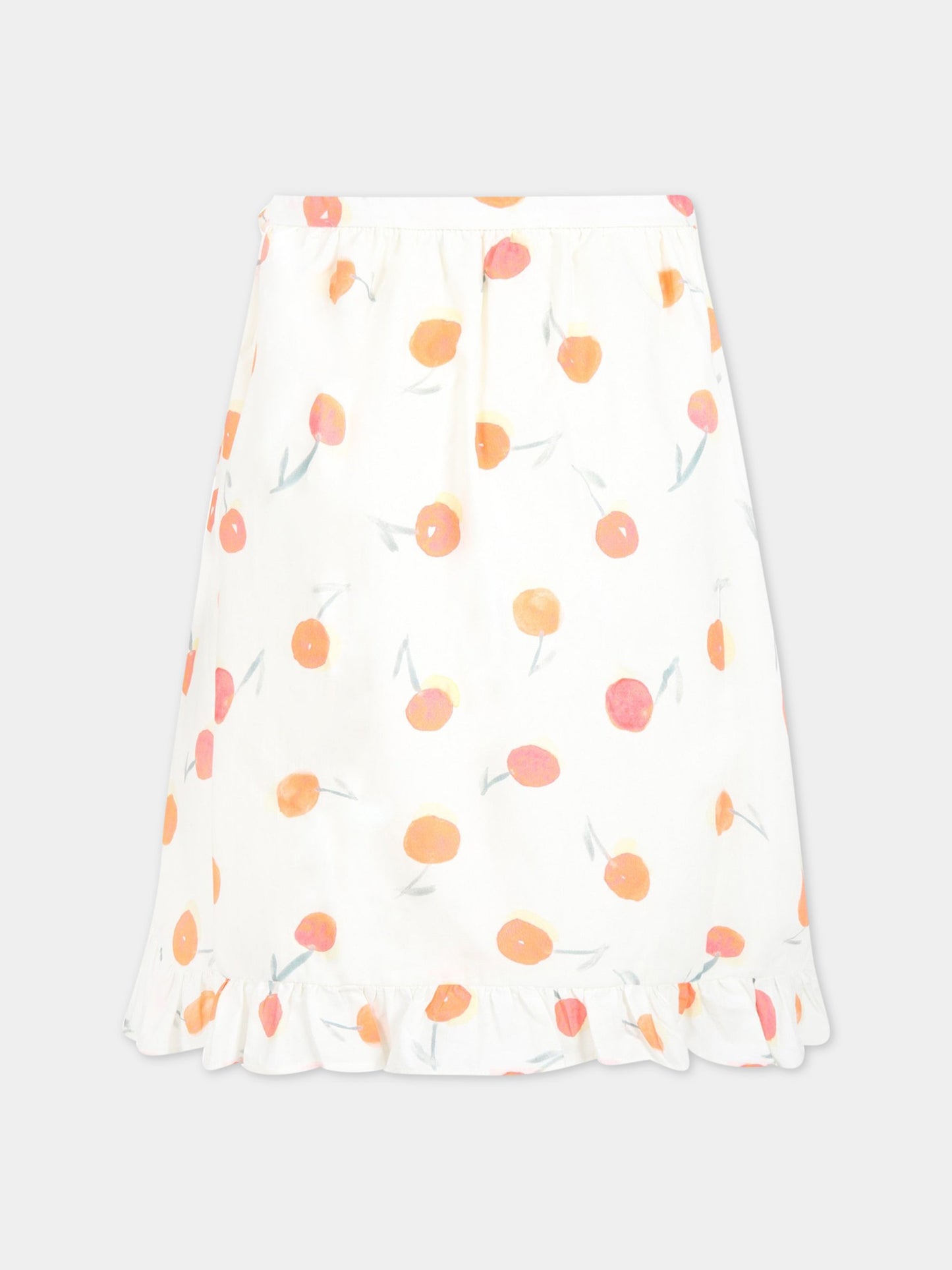 Gonna avorio per bambina con ciliegie,Bonpoint,S01GSKWO1102 651A