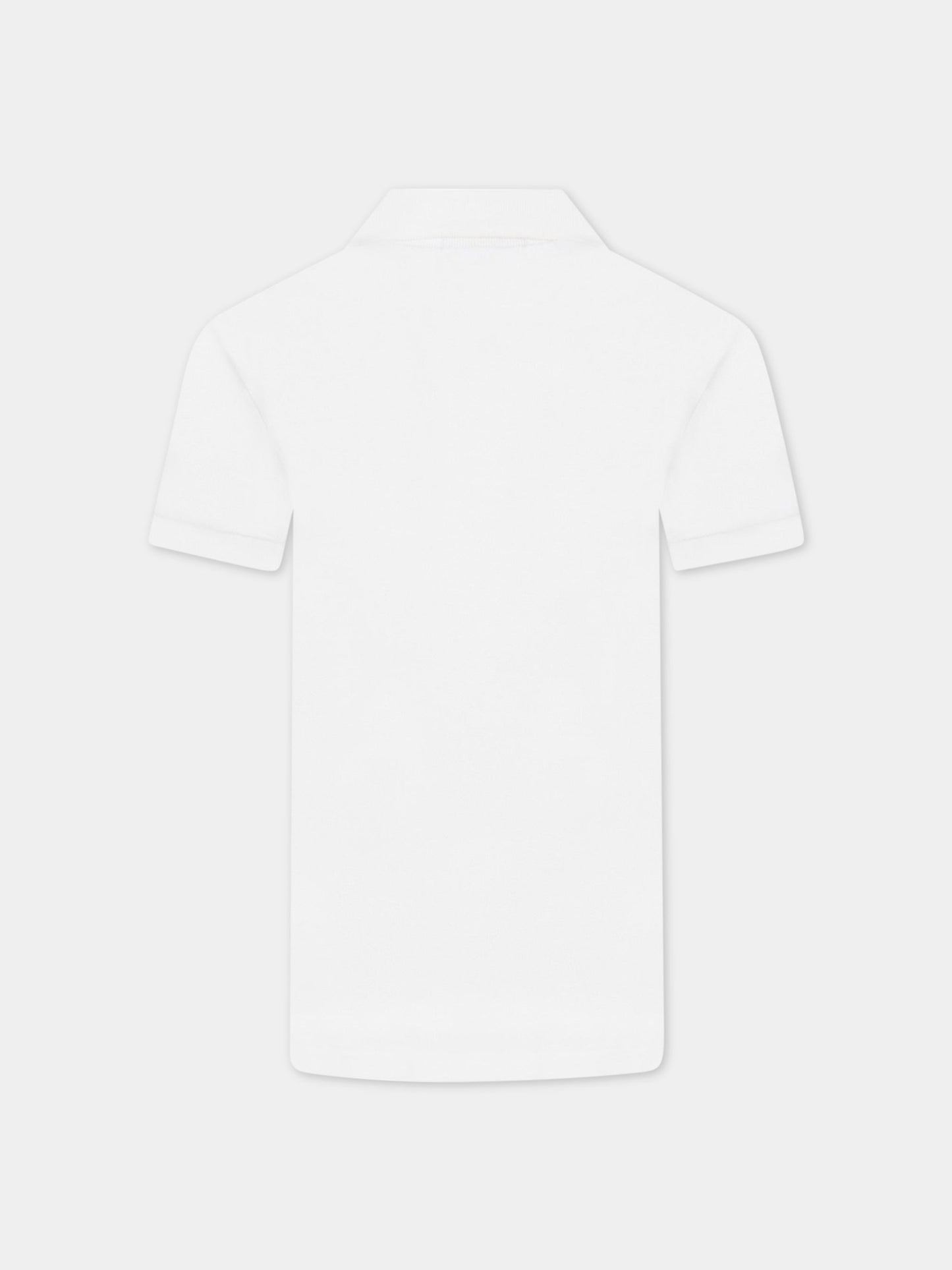 Polo bianca per bambini con iconico cavallino,Ralph Lauren Kids,547926002