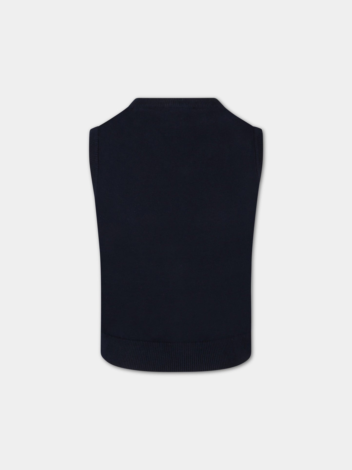 Gilet blu per bambino con logo,Armani Junior,8N4M92 4M0HZ 0930