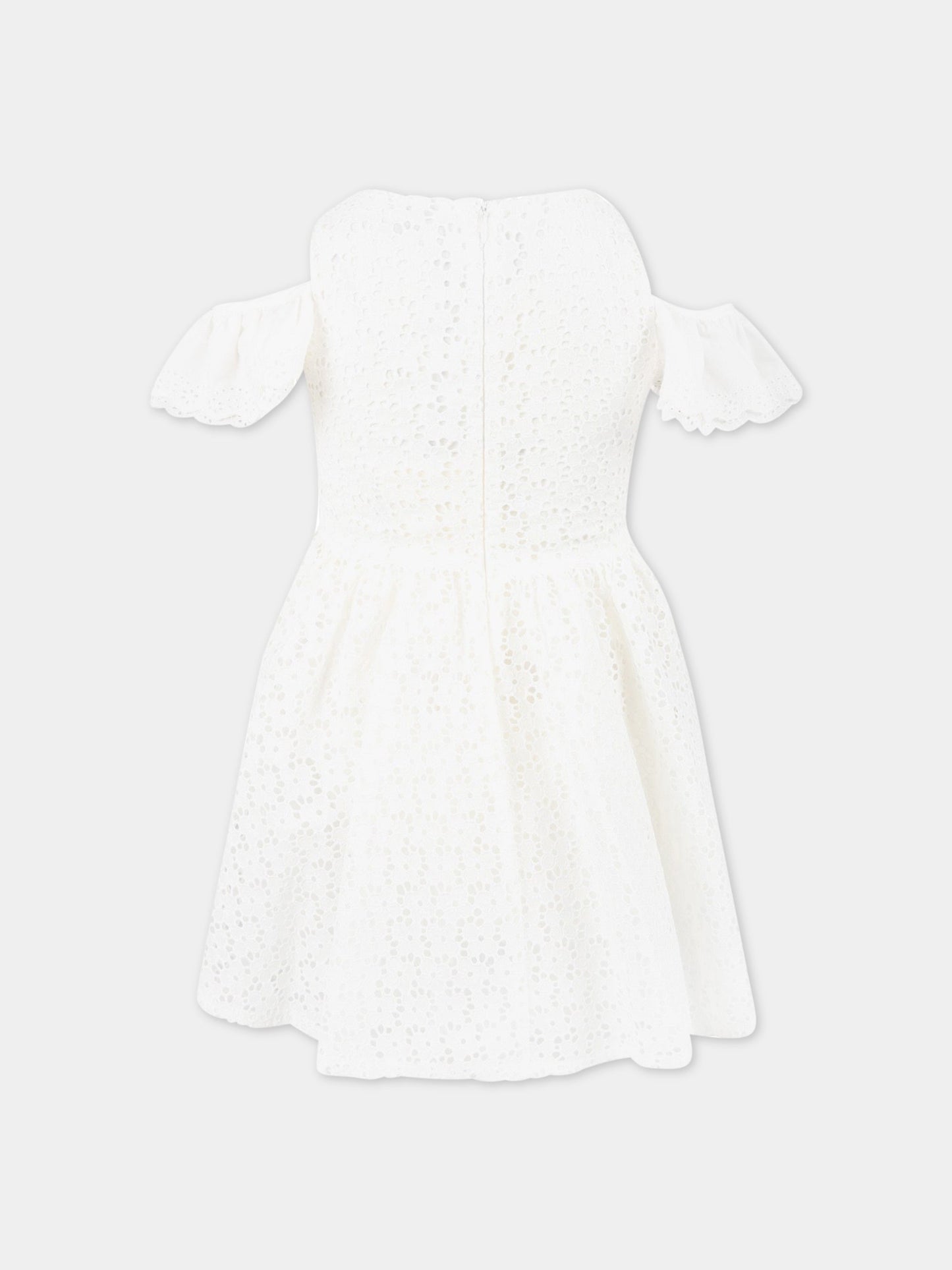 Vestito avorio per bambina con rouche,Philosophy,PJAB191 RI334 XHUNI 0010