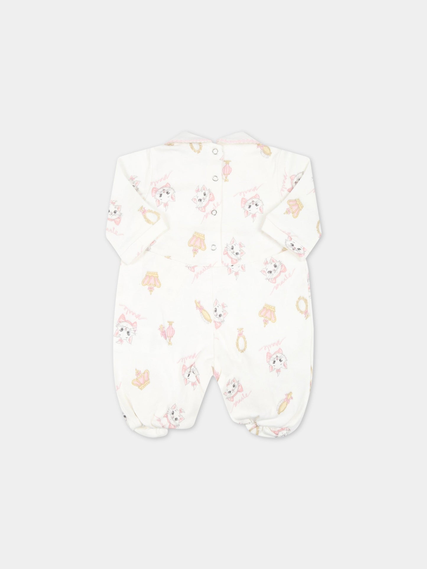 Tutina bianca per neonata con gatti,Monnalisa,350201 0003 0191