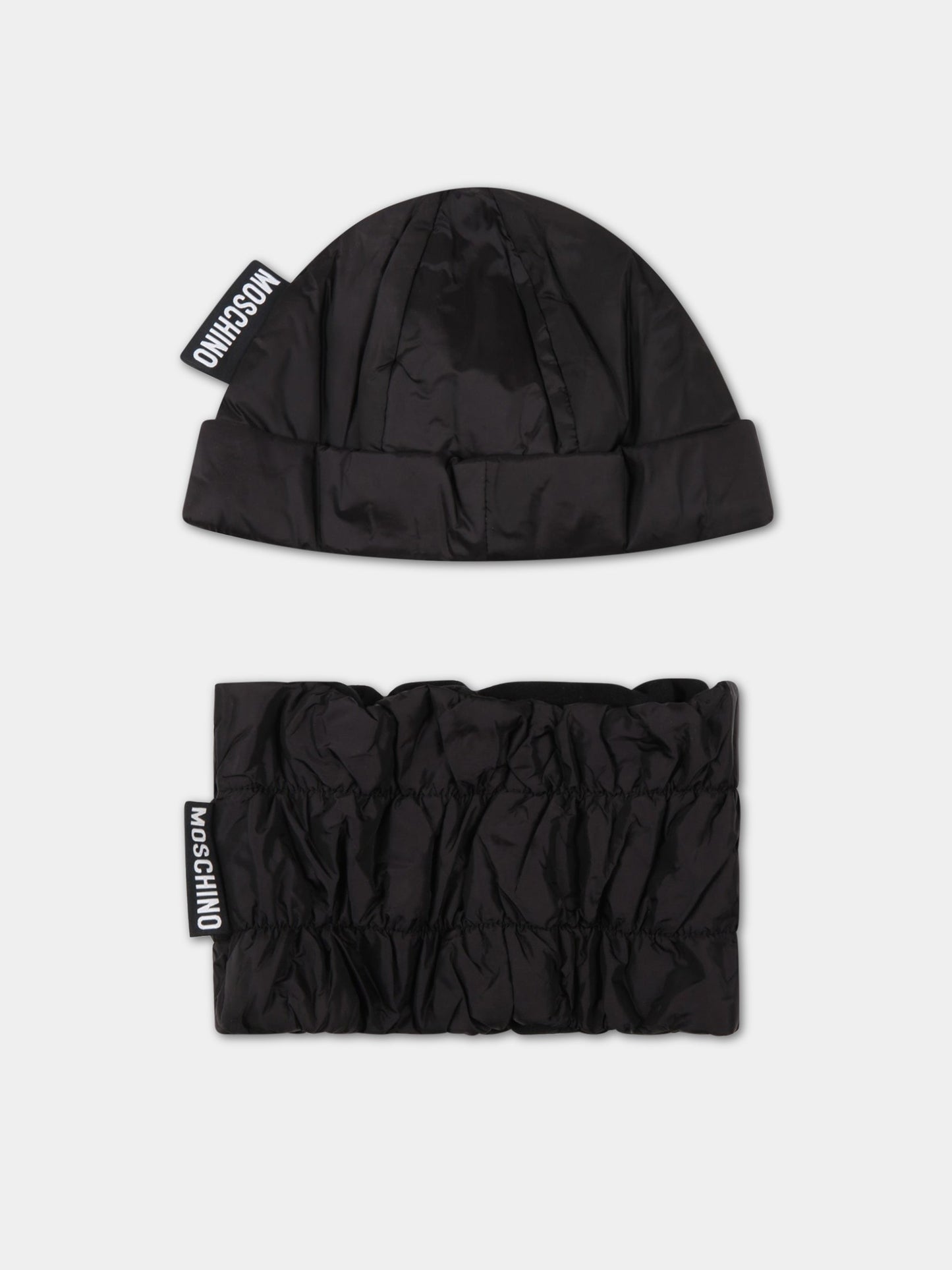 Set nero per bambini con teddy bear,Moschino Kids,HUX01R L3A22 60100