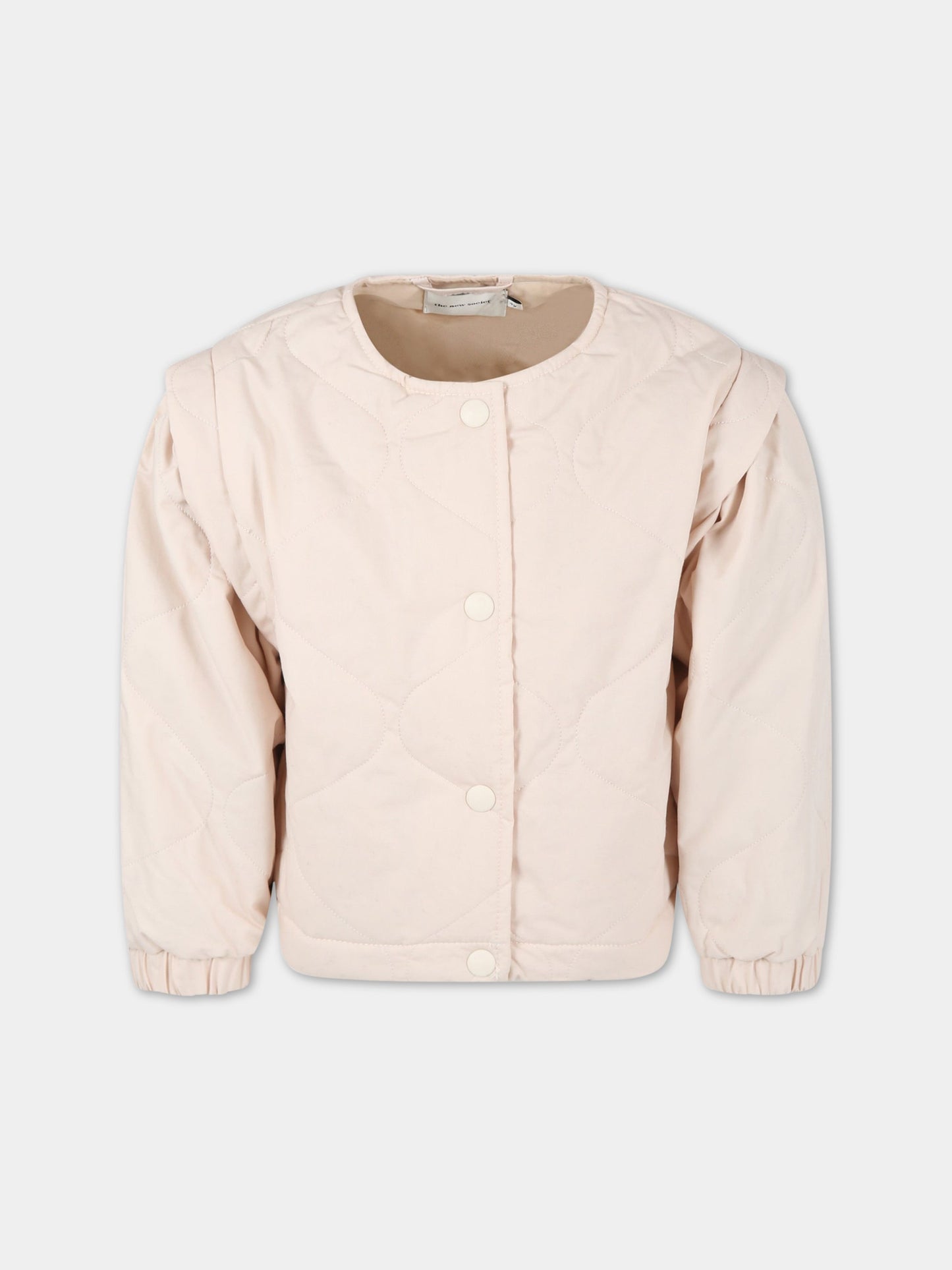 Giacca Colette rosa per bambina con patch logato,The New Society,W22-K/OW01-COLETTE