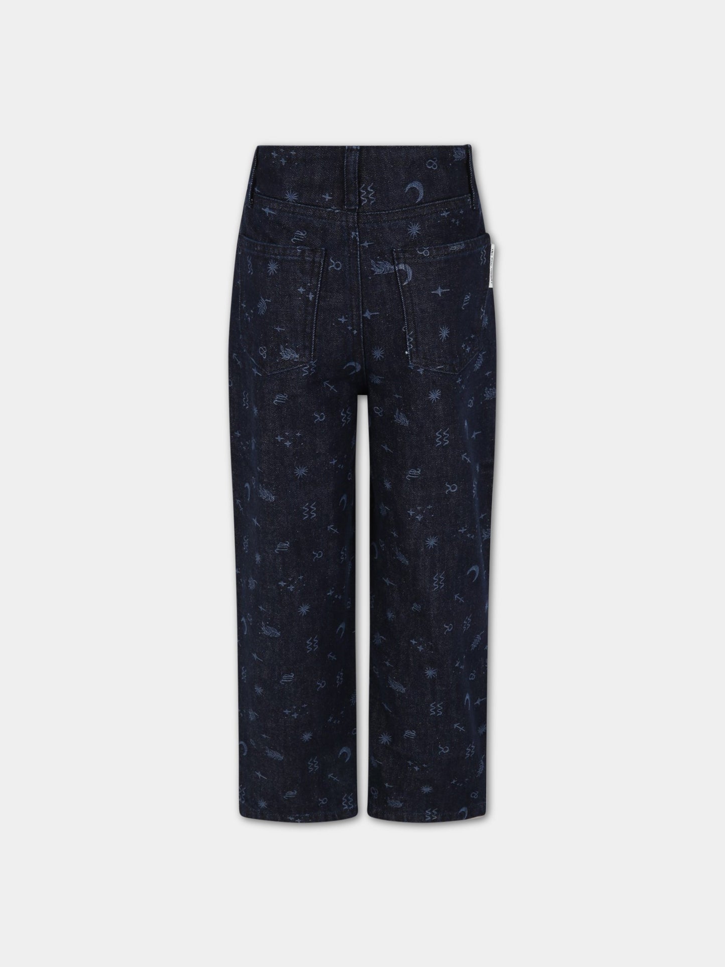 Jeans Cosmos blu per bambina con simboli dello zodiaco,The New Society,W22-K/DN 03-COSMOS