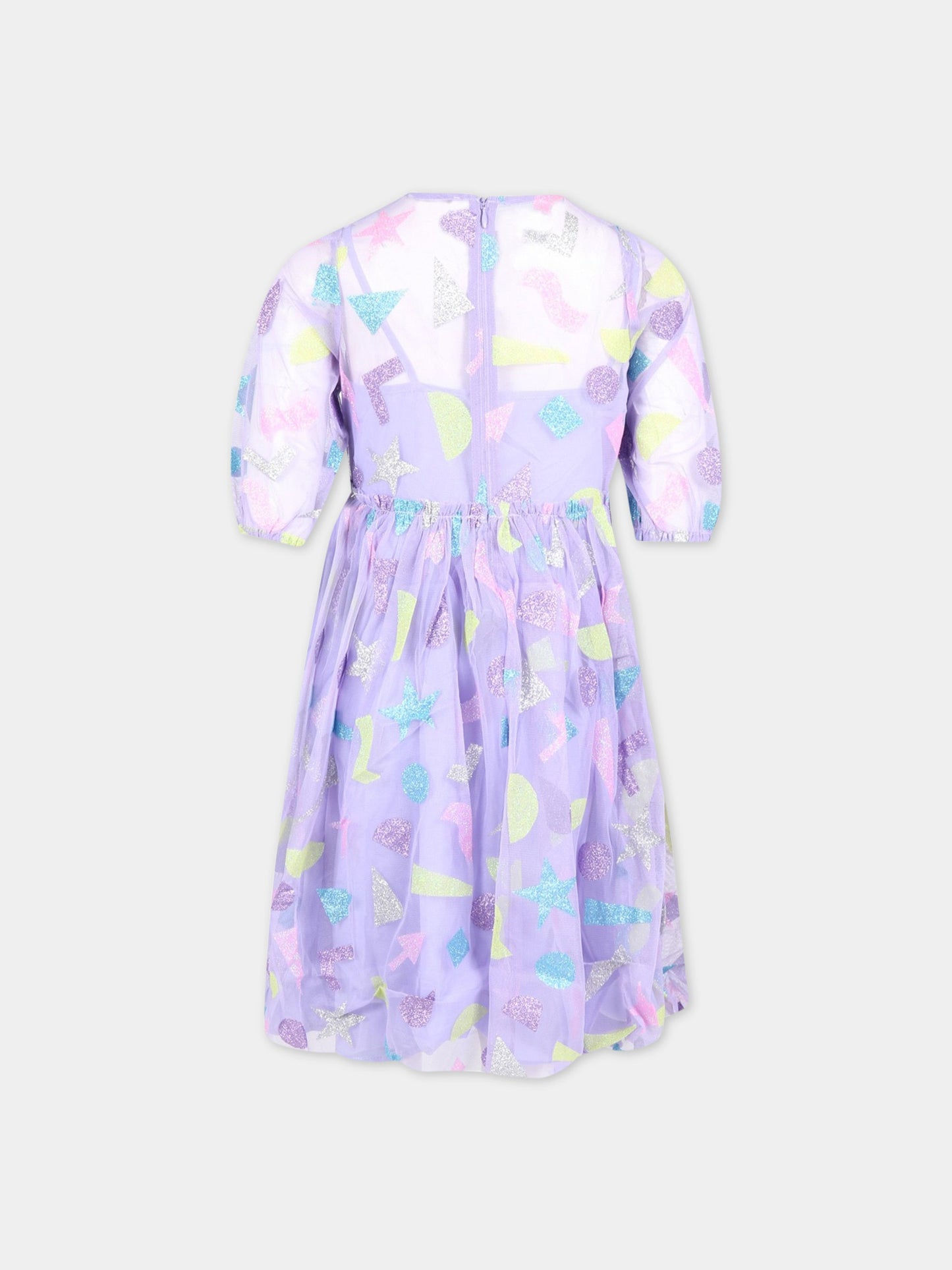 Vestito viola per bambina con stampe,Stella Mccartney Kids,8R1D01 Z0532 546MC