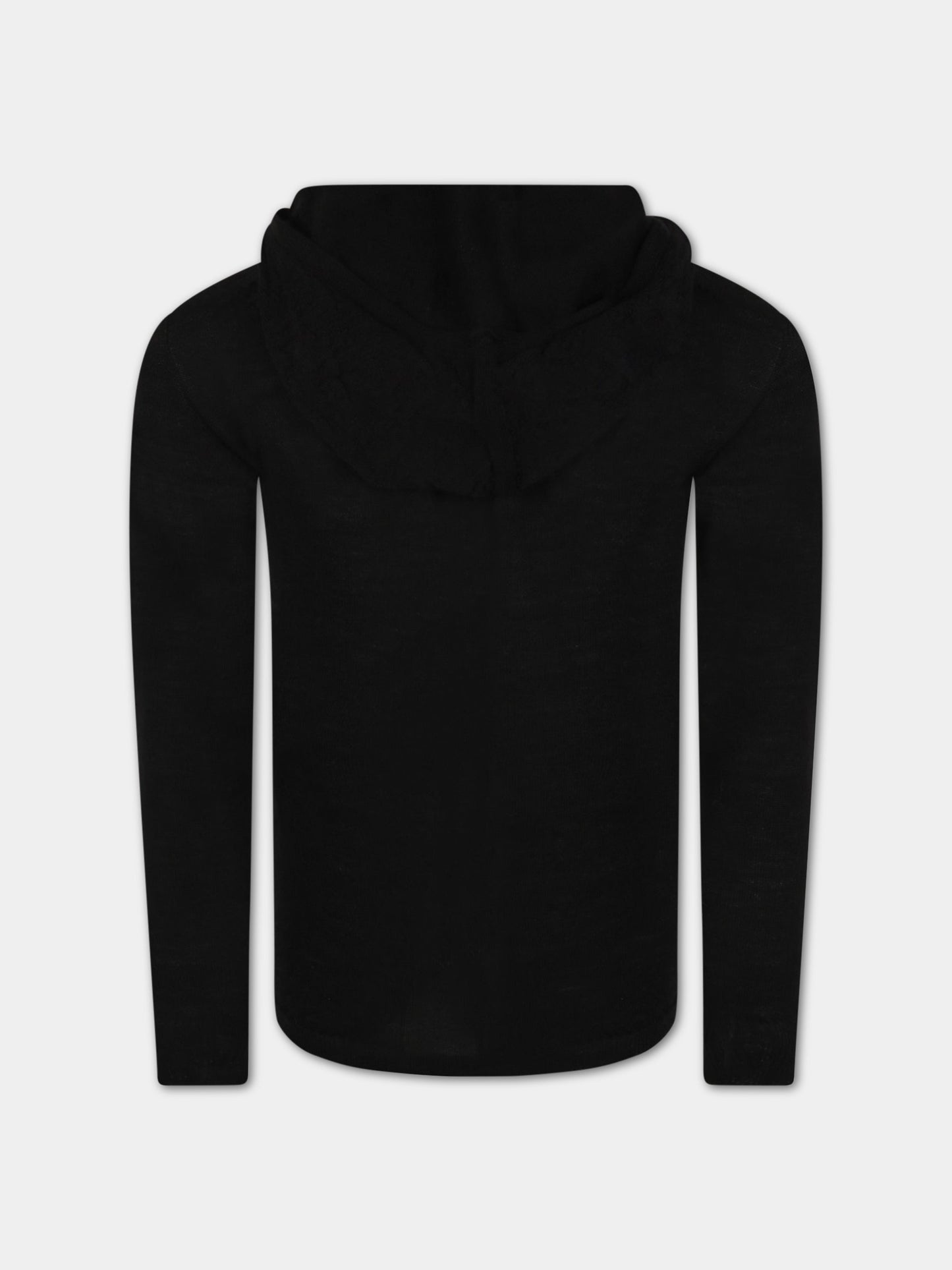 Maglia nera per bambini con cappuccio,Rick Owens,BG02B5685 M 09