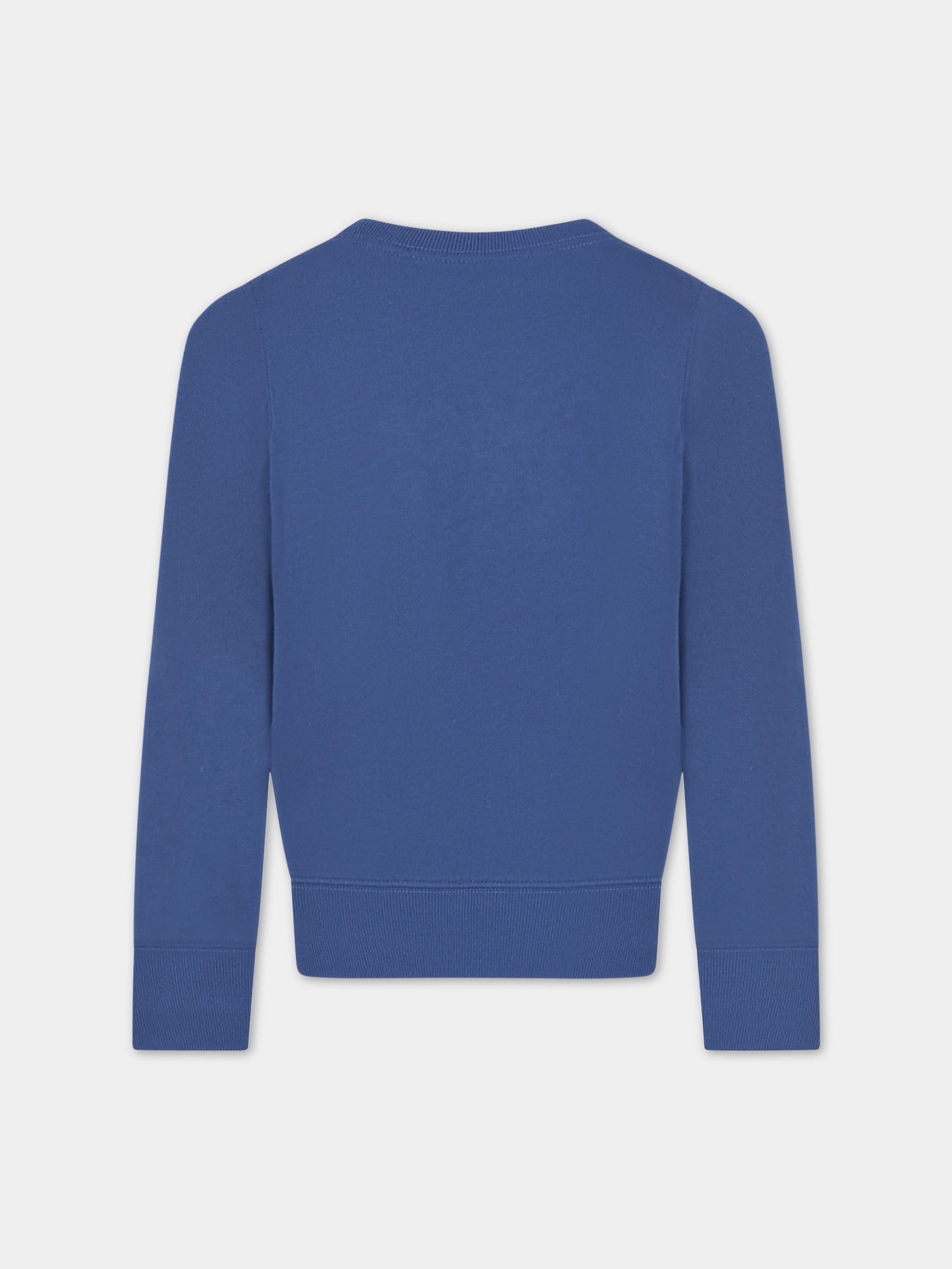 Felpa blu per bambina con Polo Bear e logo bianco,Ralph Lauren Kids,890237001