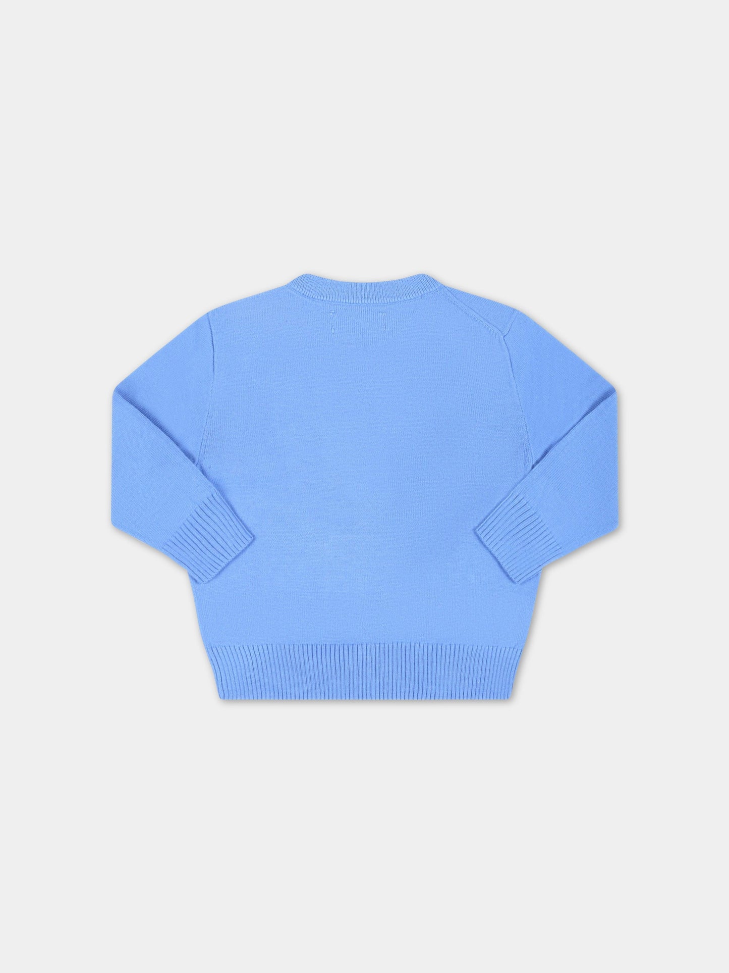 Maglione azzurro per neonato con pony blu,Ralph Lauren Kids,799887028