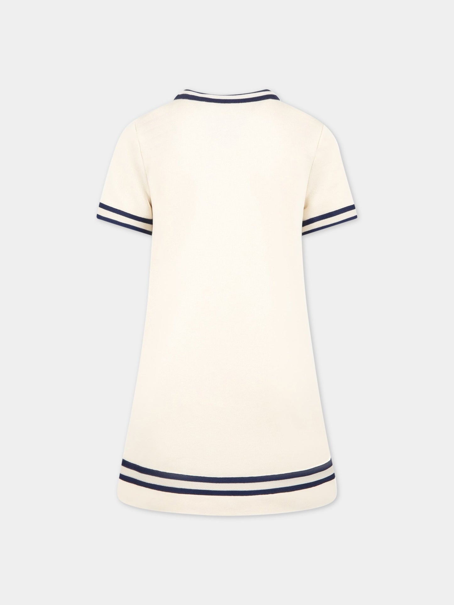 Vestito avorio per bambina con morsetto,Gucci Kids,718772 XJE3J 9061