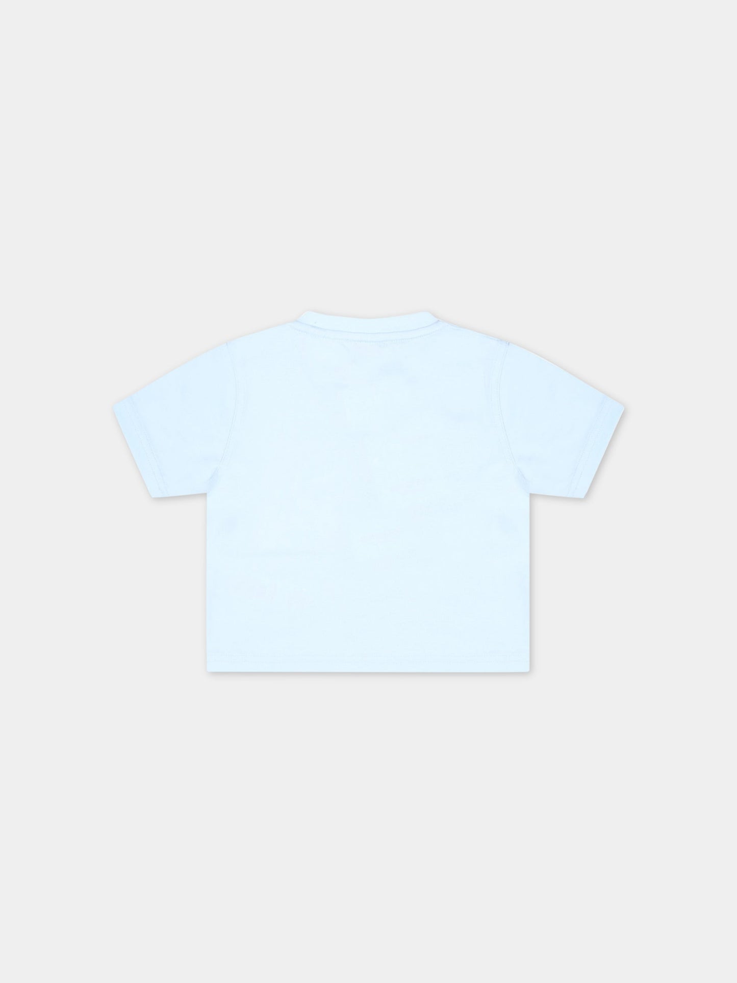 T-shirt celeste per neonato con cavaliere equestre,Burberry Kids,8064453