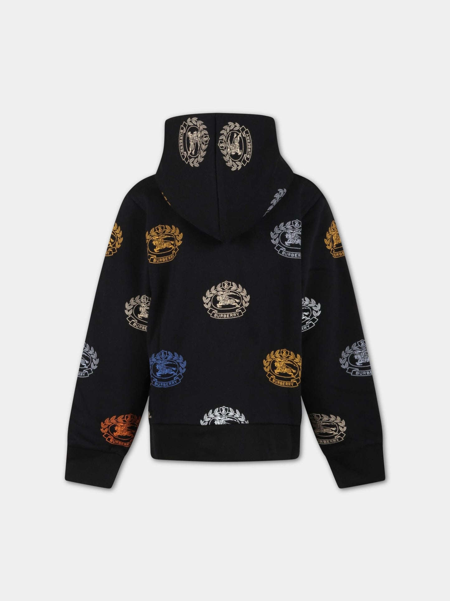 Felpa nera per bambino con cavaliere equestre,Burberry Kids,8063432