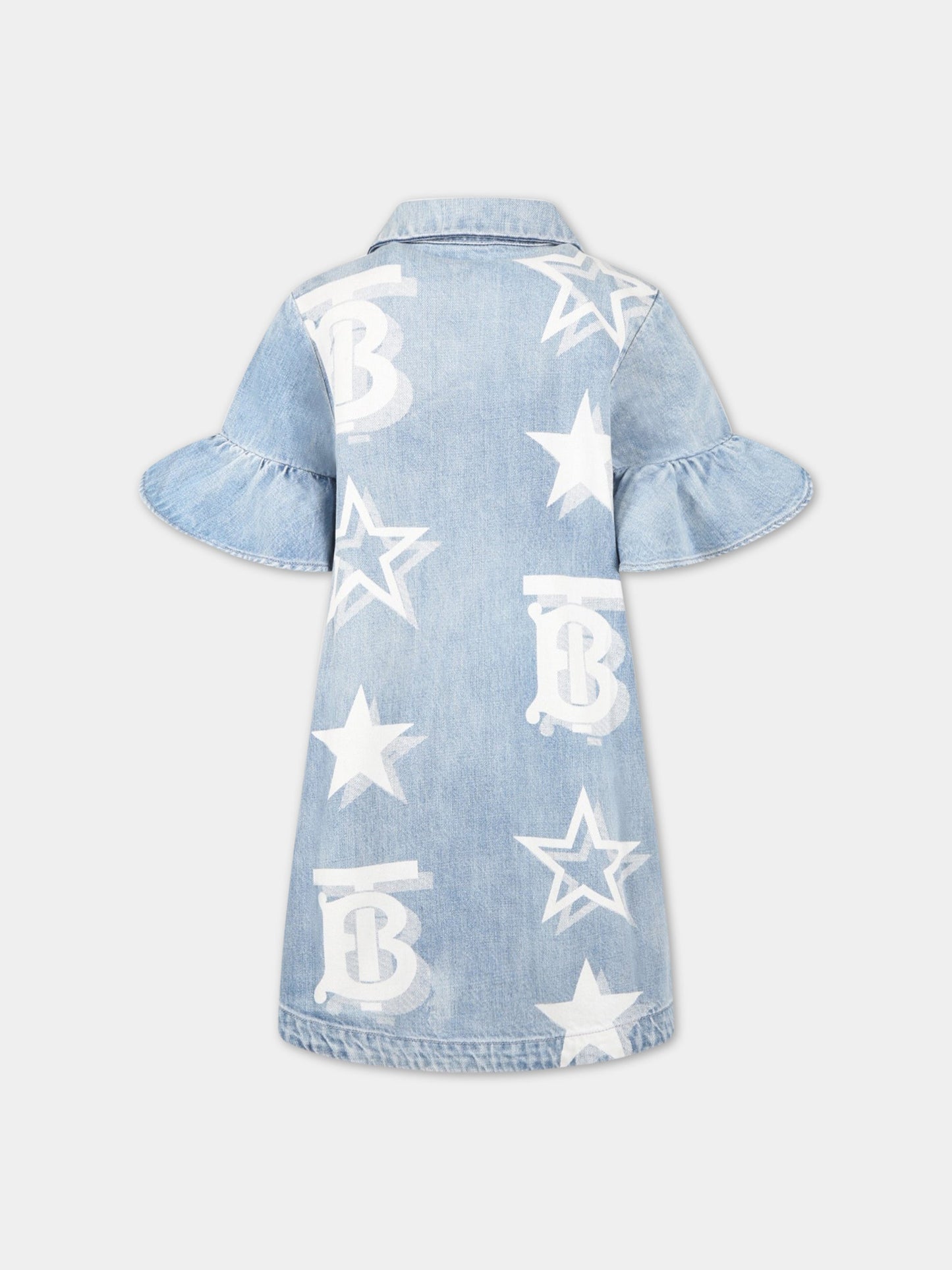 Vestito celeste per bambina con monogramma TB,Burberry Kids,8061231