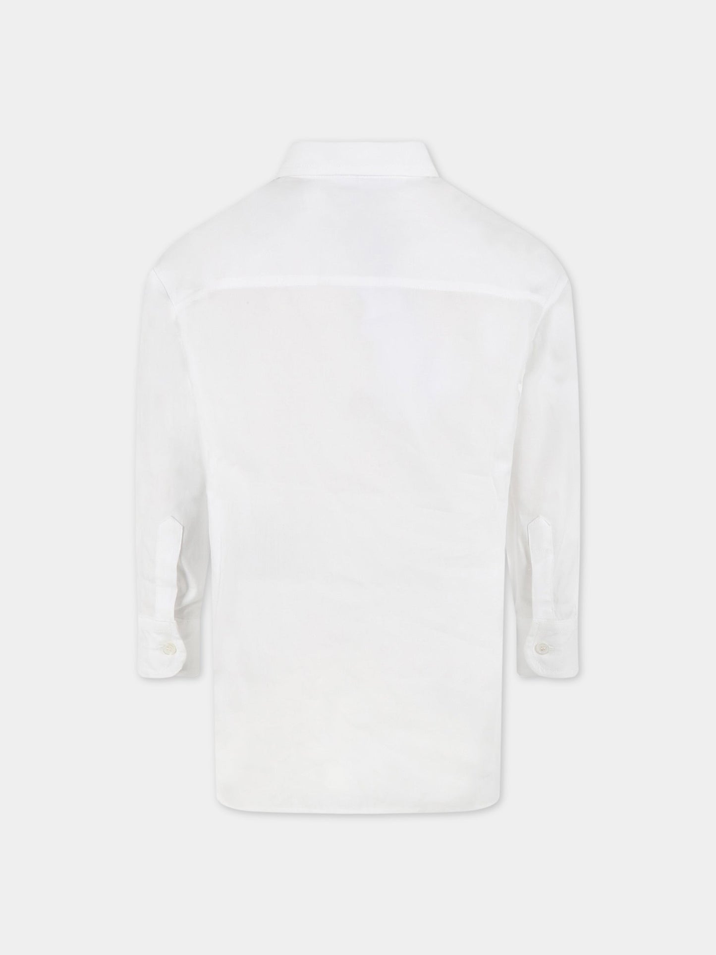 Camicia bianca per bambino con logo bianco,Balmain Kids,BS5P10 P0013 100AG