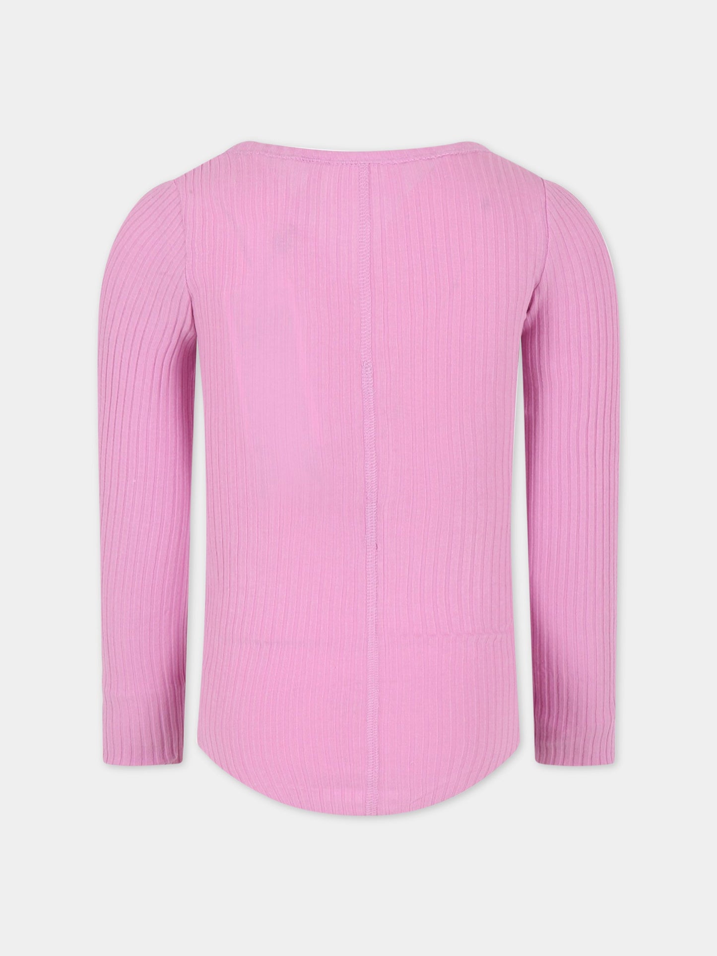 T-shirt rosa per bambina con patch logato,Molo,2S23A401 8706