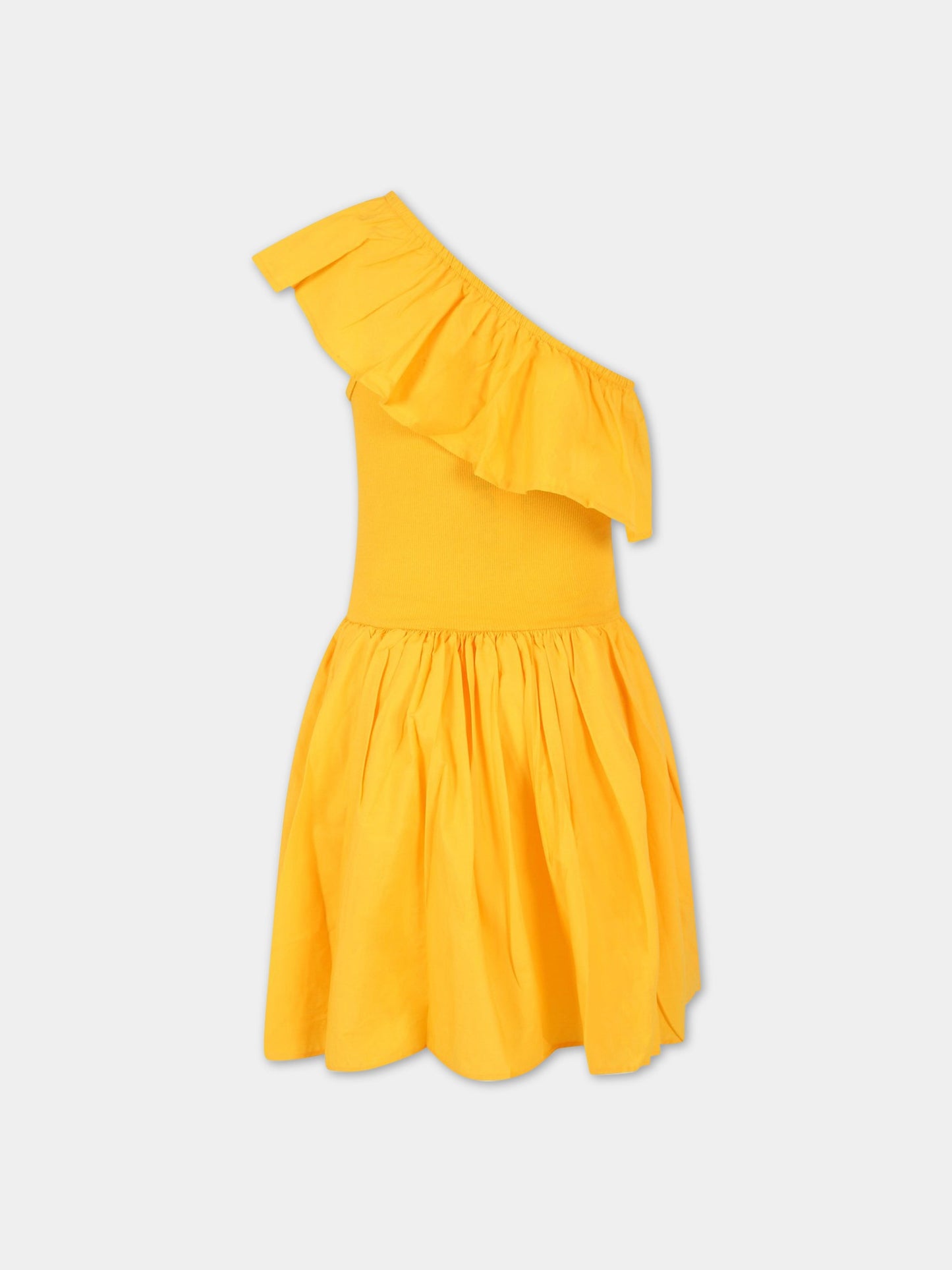 Vestito giallo per bambina con rouches,Molo,2S23E123 8704