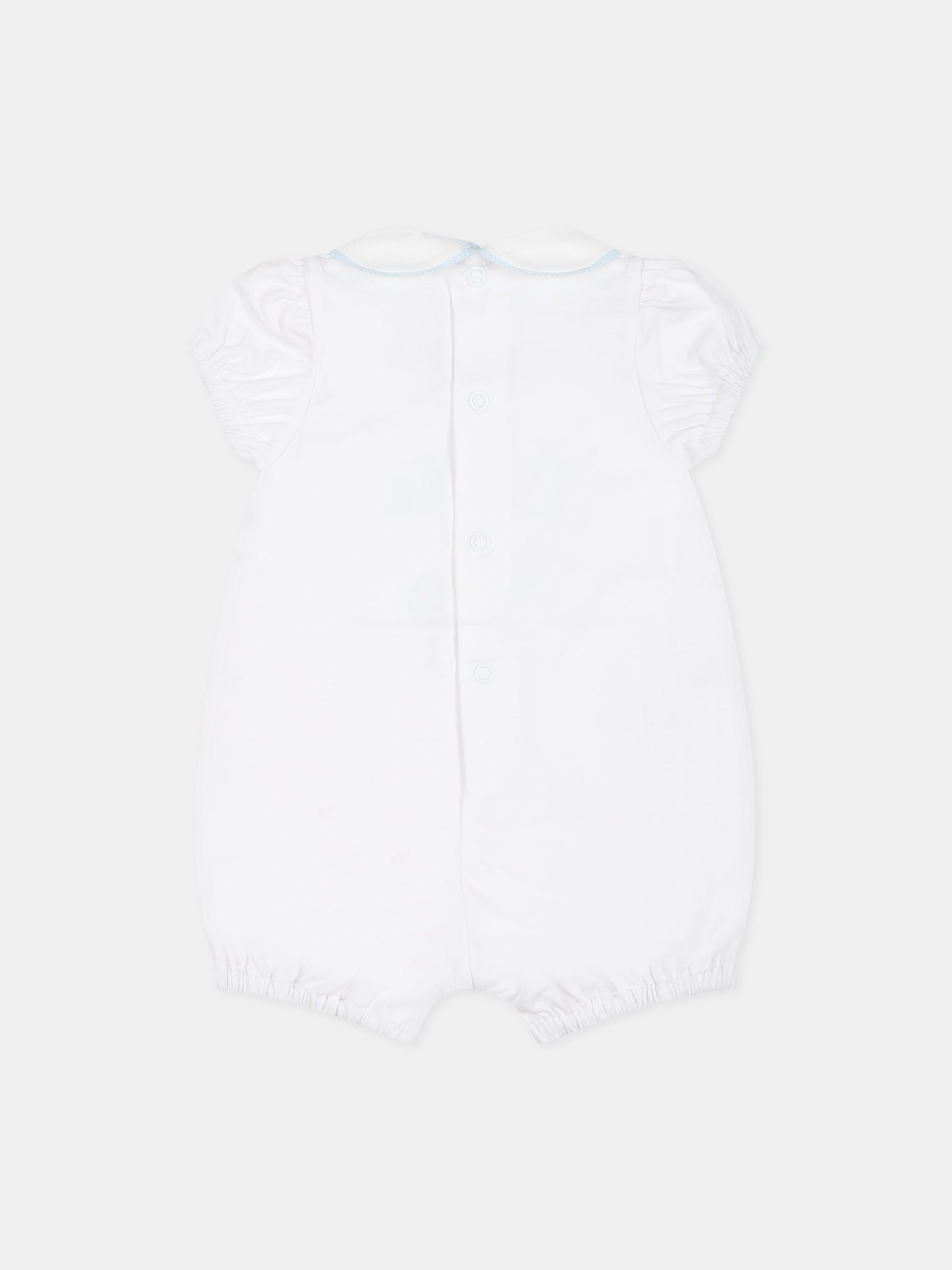 Pagliaccetto bianco per neonato con scritta Little Bro ,Little Bear,6049 BIANCO/CIELO