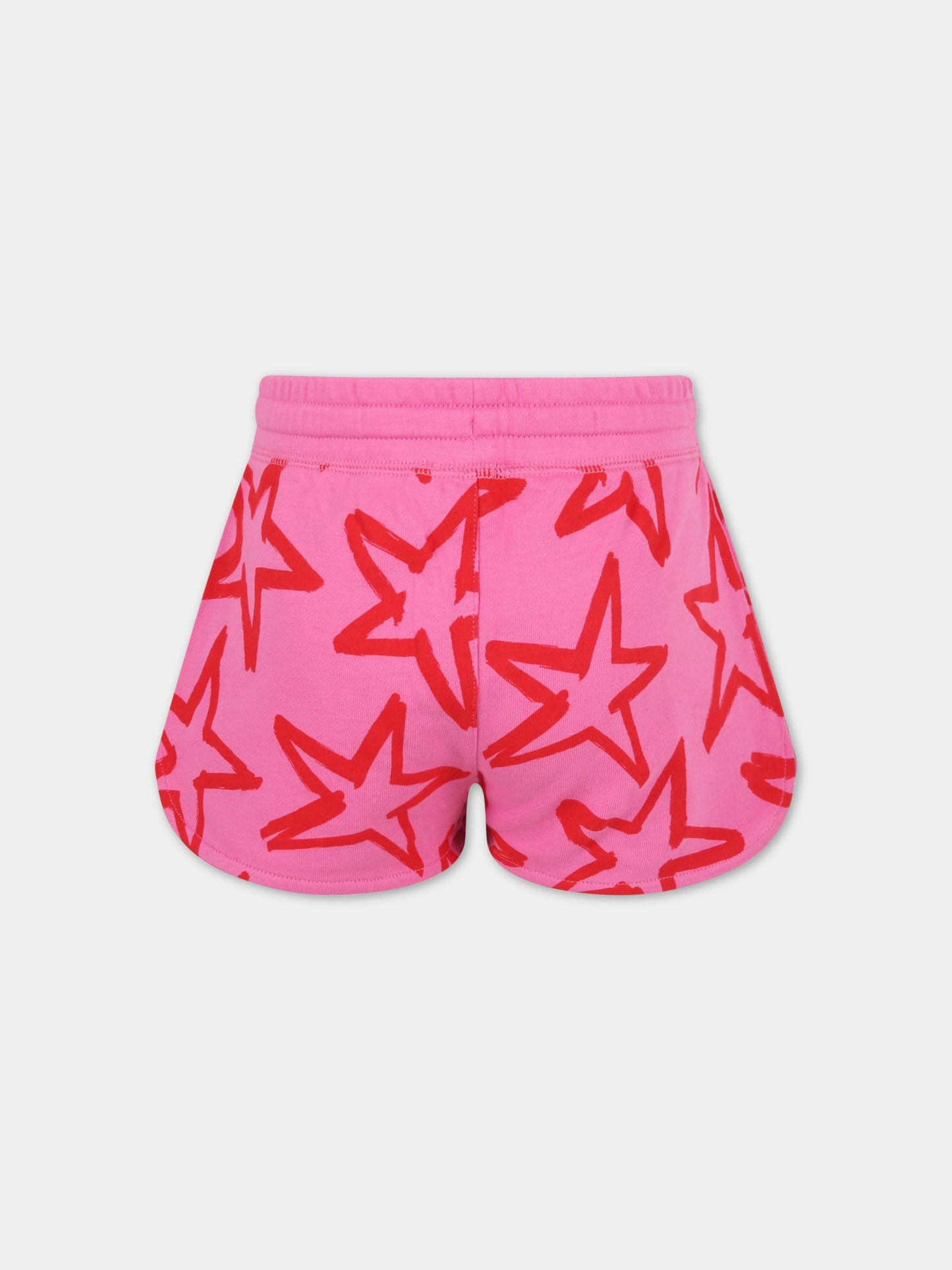 Short fucsia per bambina con stelle rosse,Stella Mccartney Kids,8Q6AH9 Z0169 510RO