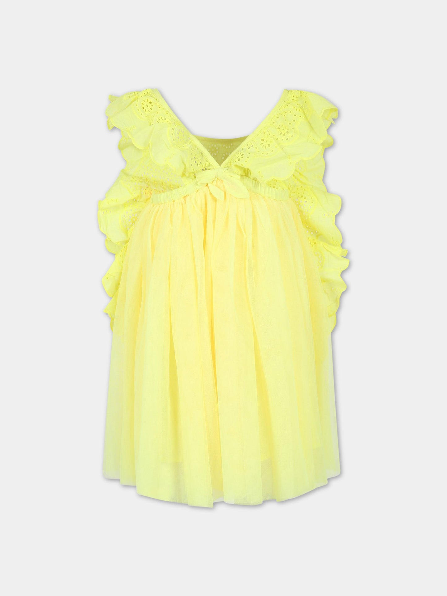Vestito giallo per bambina con fiori,Billieblush,U12815 549