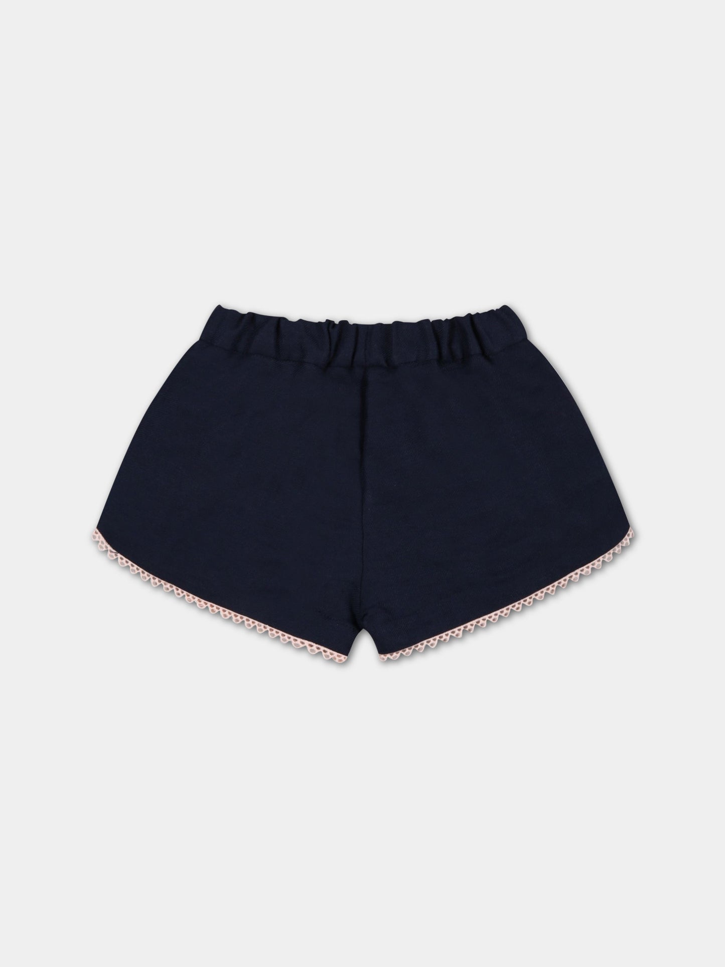 Shorts blu per neonata,Chloé Kids,C04334 859