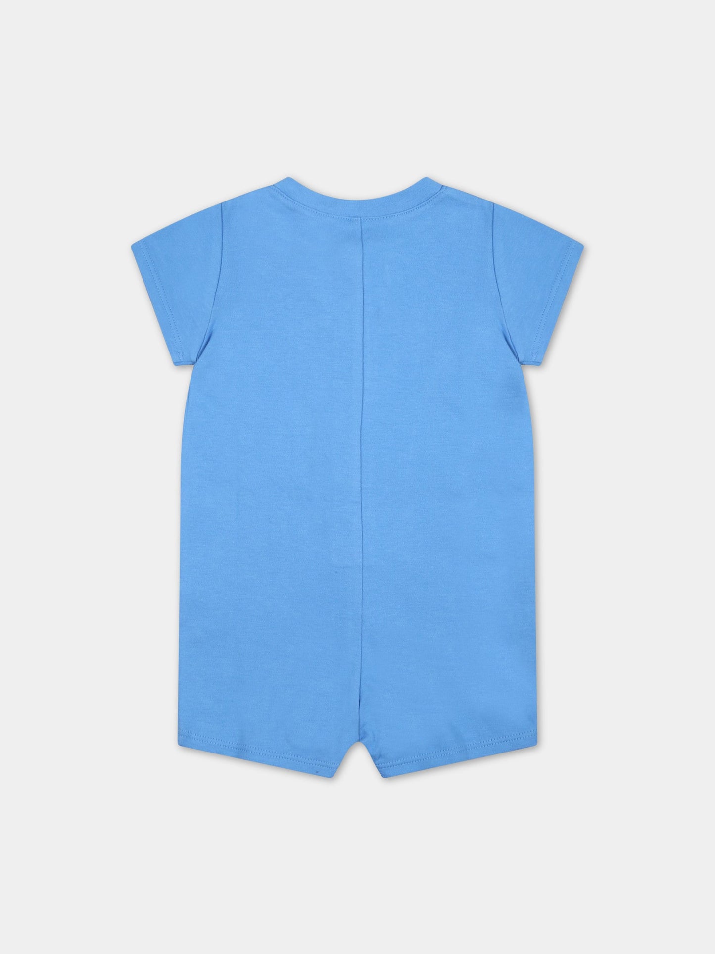 Pagliaccetto celeste per neonato con logo bianco,Little Marc Jacobs,W94078 784