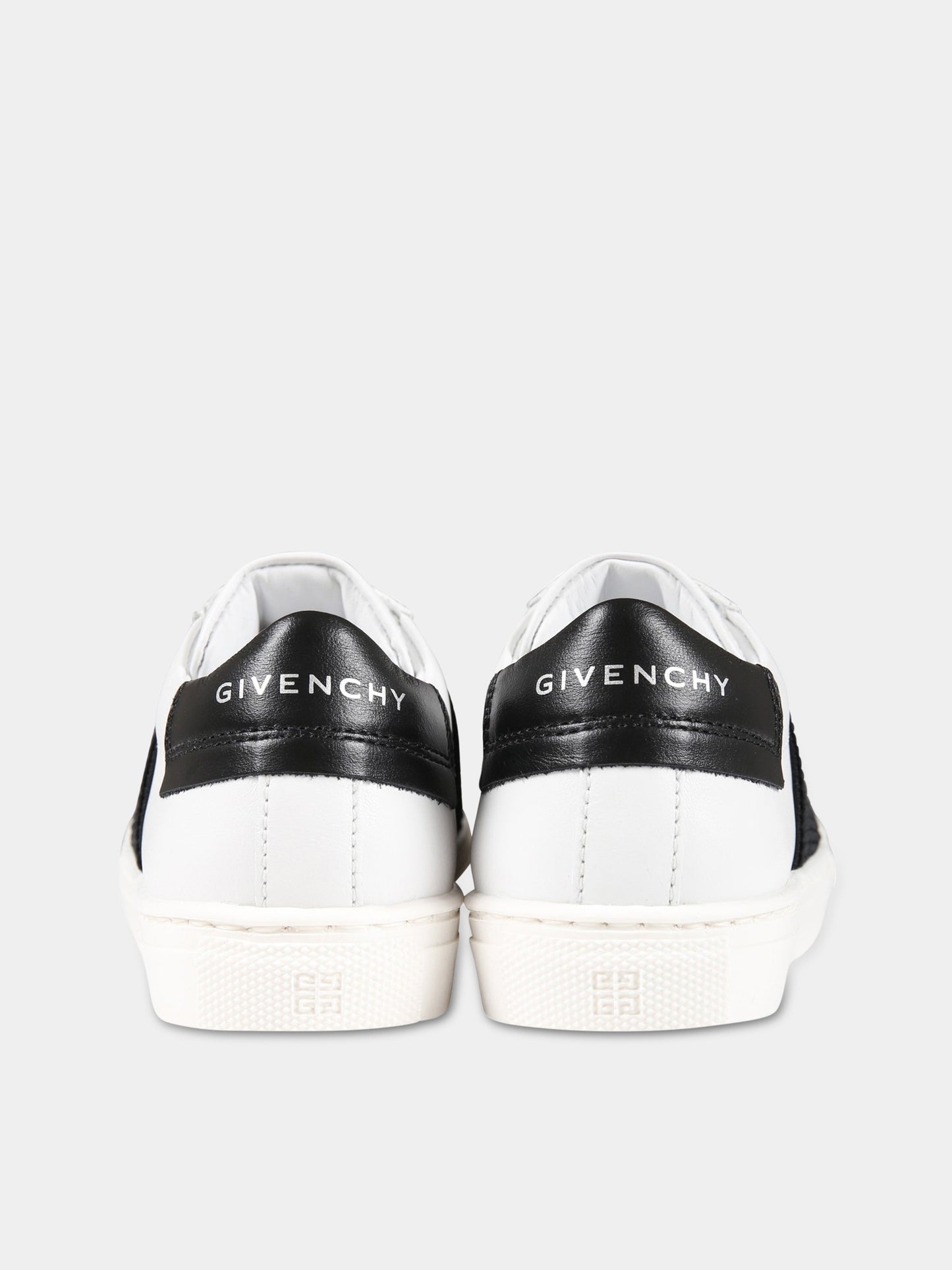 Sneakers bianche per neonato con fascia nera logata,Givenchy Kids,H29083 10P
