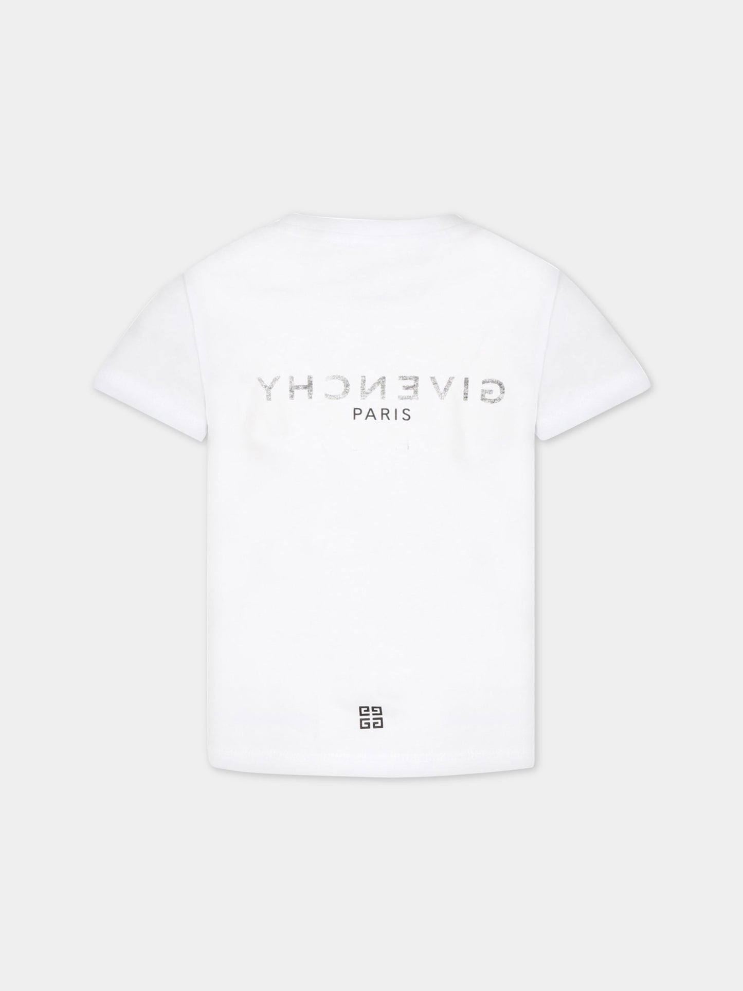 T-shirt bianca per bambini con logo nero,Givenchy Kids,H15296 10P