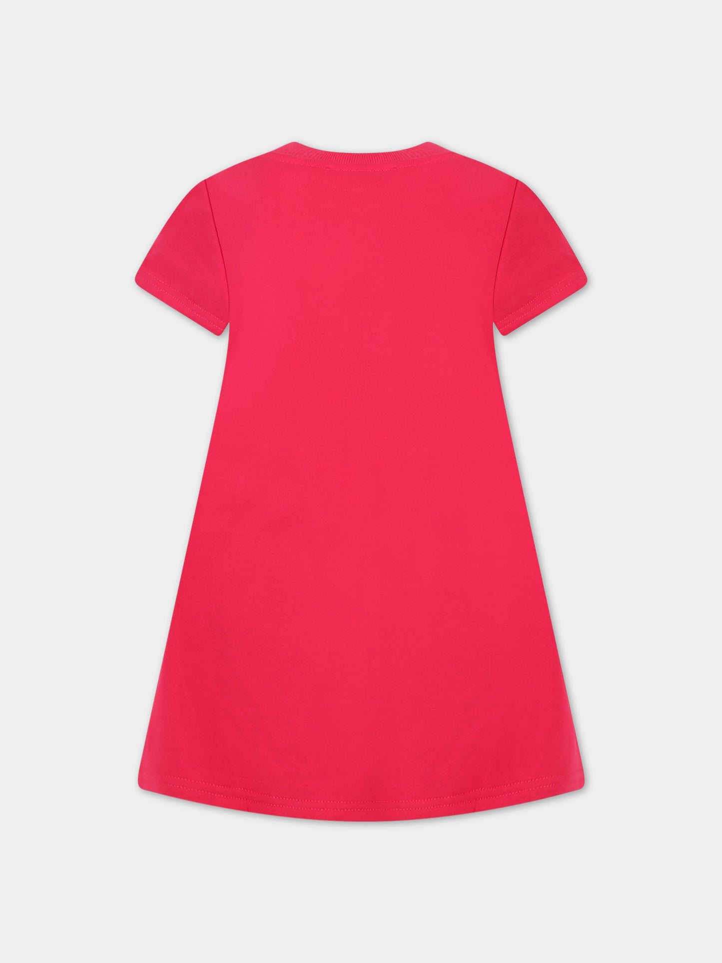 Vestito fucsia per bambina con iconica tigre,Kenzo Kids,K12289 46D