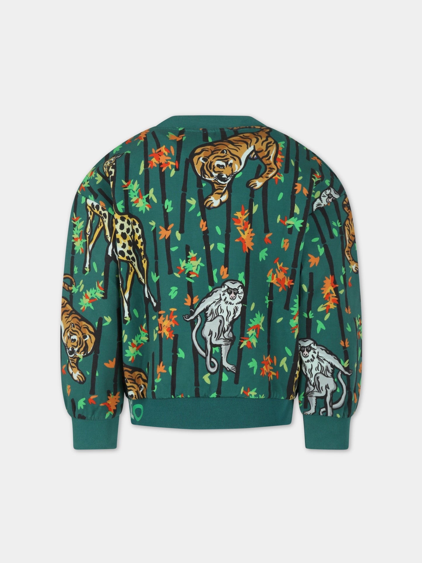 Felpa verde per bambino con tigri,Kenzo Kids,K25747 678