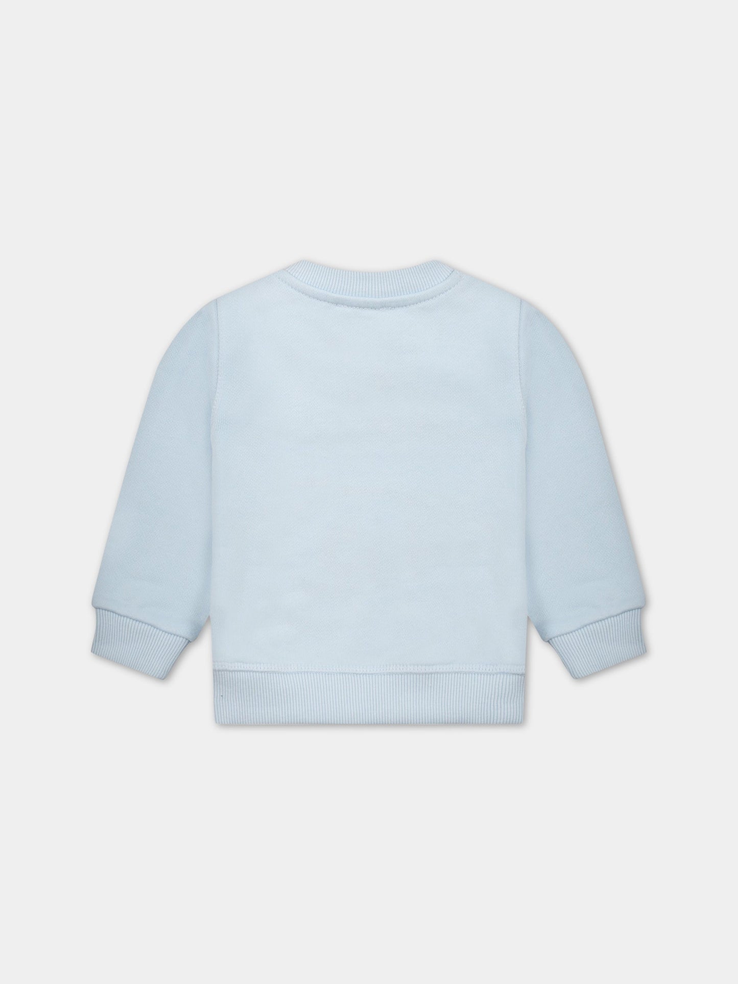 Felpa celeste per neonato con iconica tigre,Kenzo Kids,K05485 78B