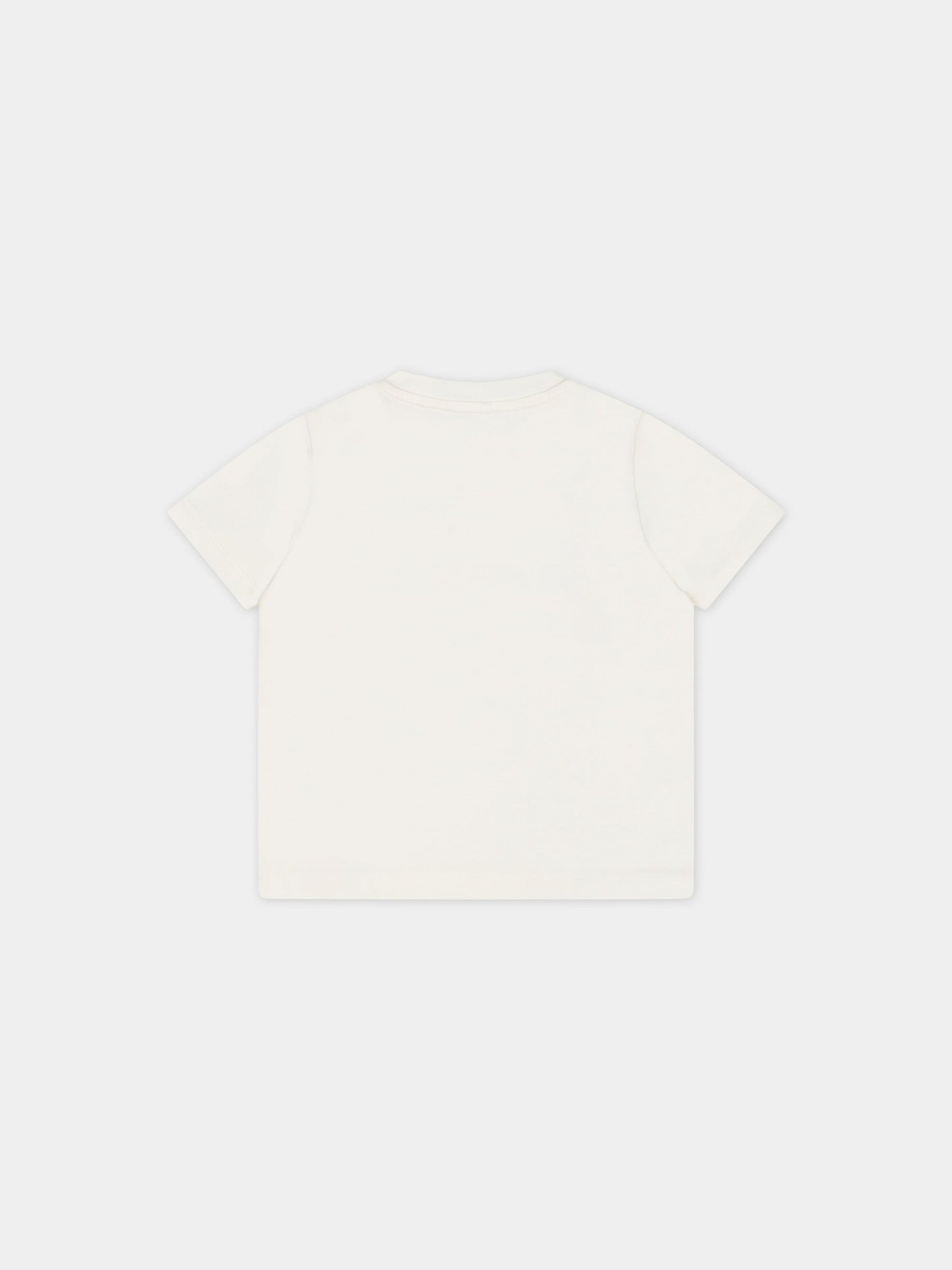 T-shirt bianco per neonata con stampa pappagalli,Stella Mccartney Kids,TS8041 Z0434 101