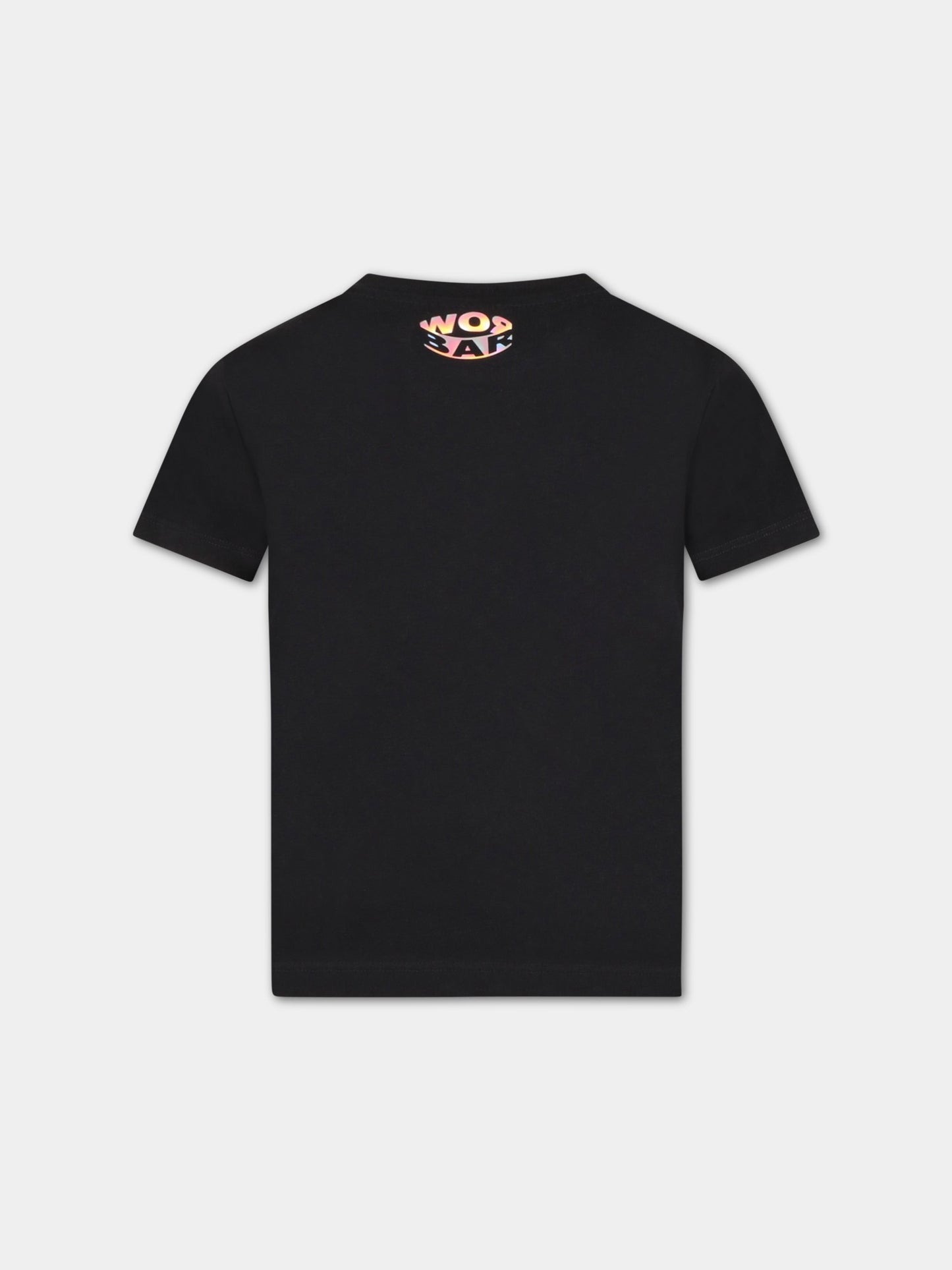 T-shirt nera per bambino con smile bianco,Barrow,032936 110