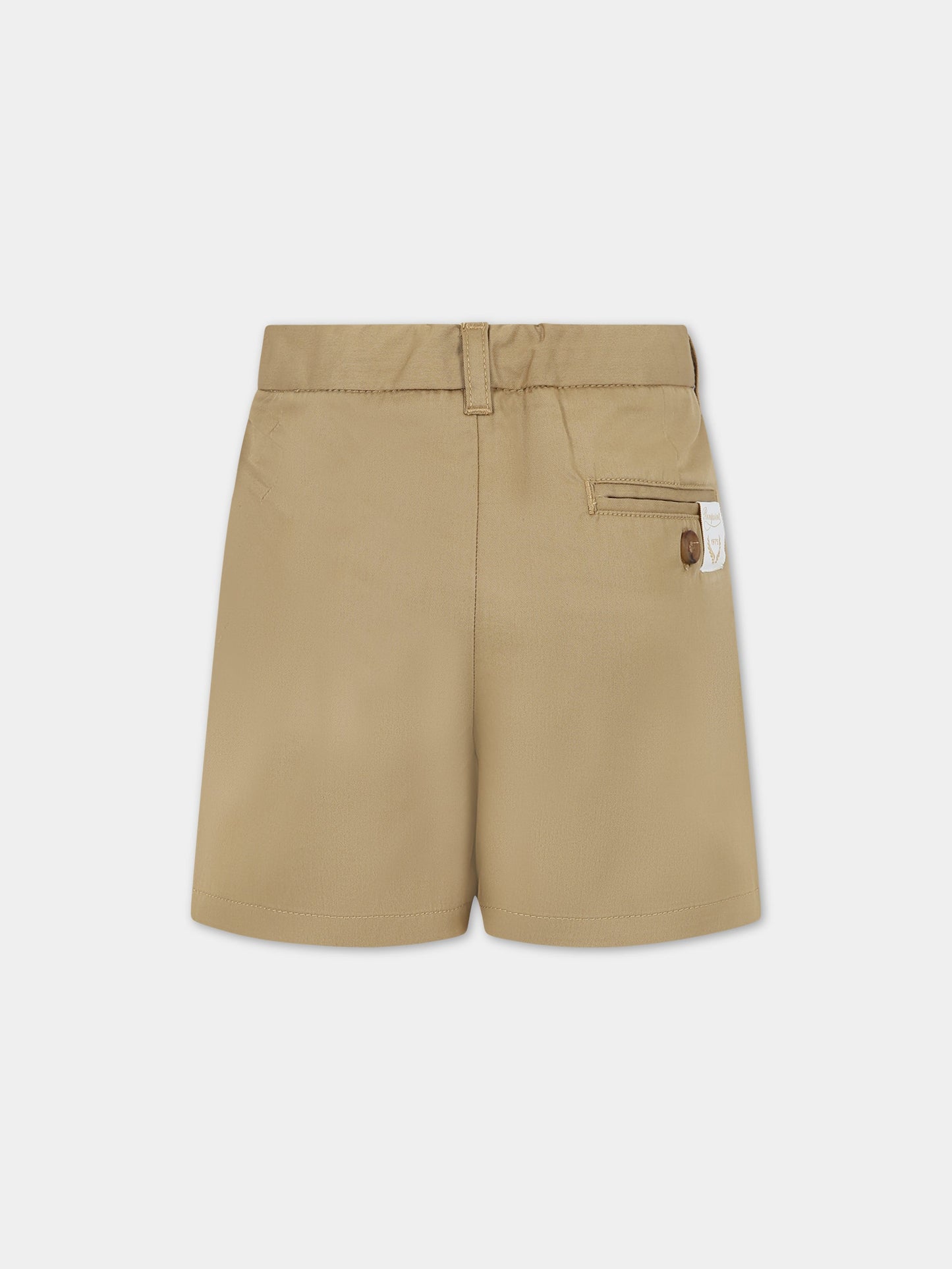 Shorts beige per bambino con logo,Bonpoint,S03BBEW00003 063