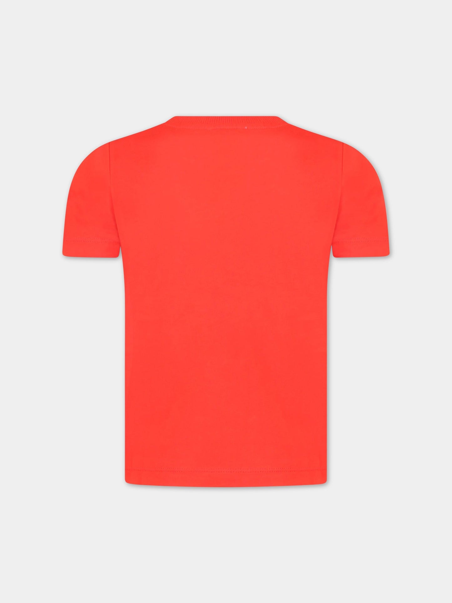 T-shirt rossa per bambino con logo nero,Moschino Kids,HWM03L LAA02 50109