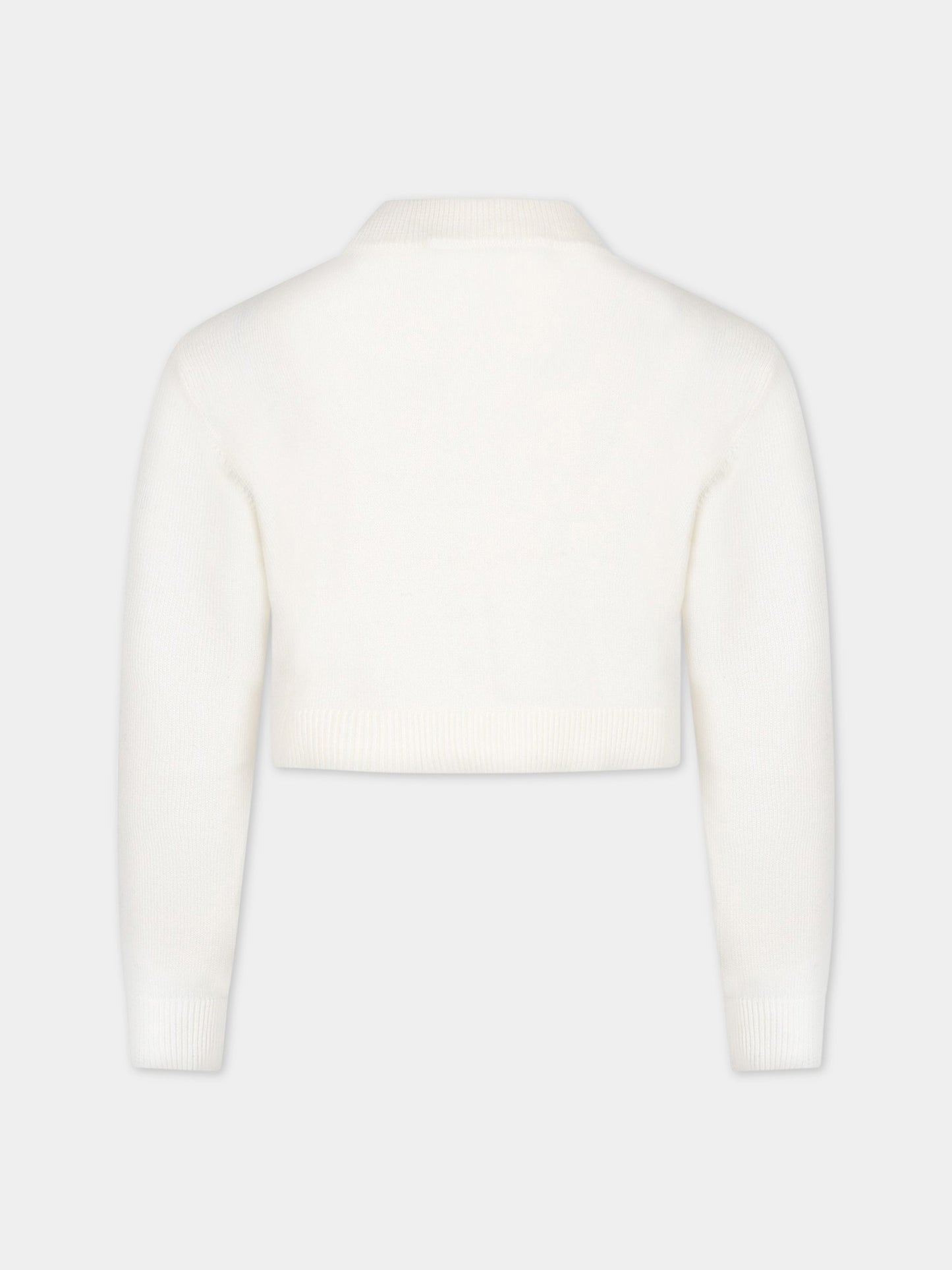 Cardigan bianco per bambina con fiocchi,Simonetta,SS9A80 X0003 101