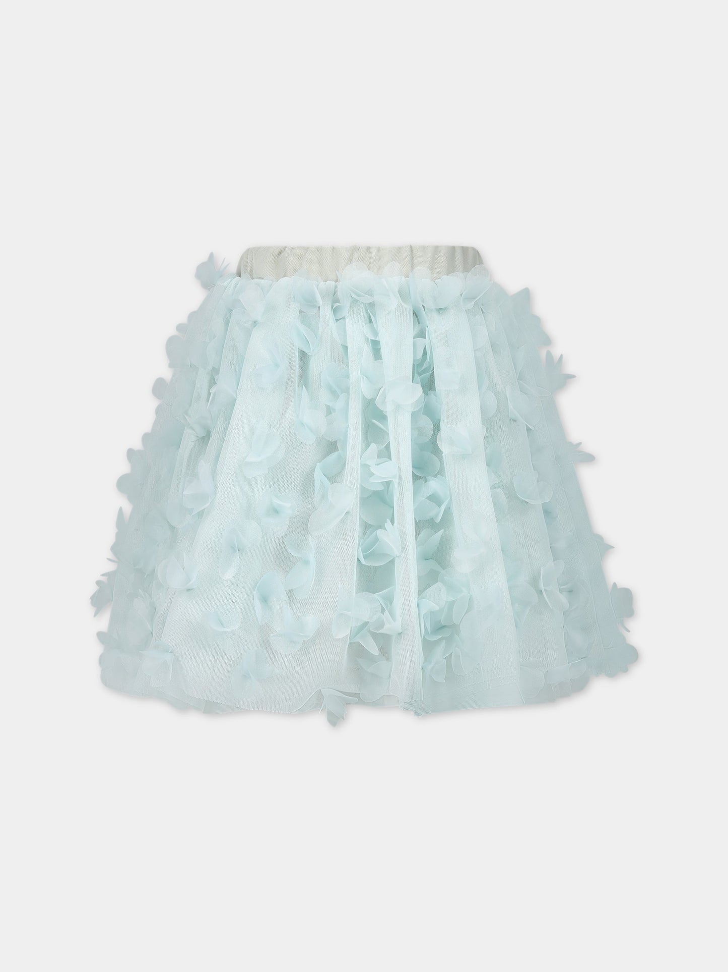 Gonna verde per bambina con applicazioni in tulle,Simonetta,SS7A71 T0041 708