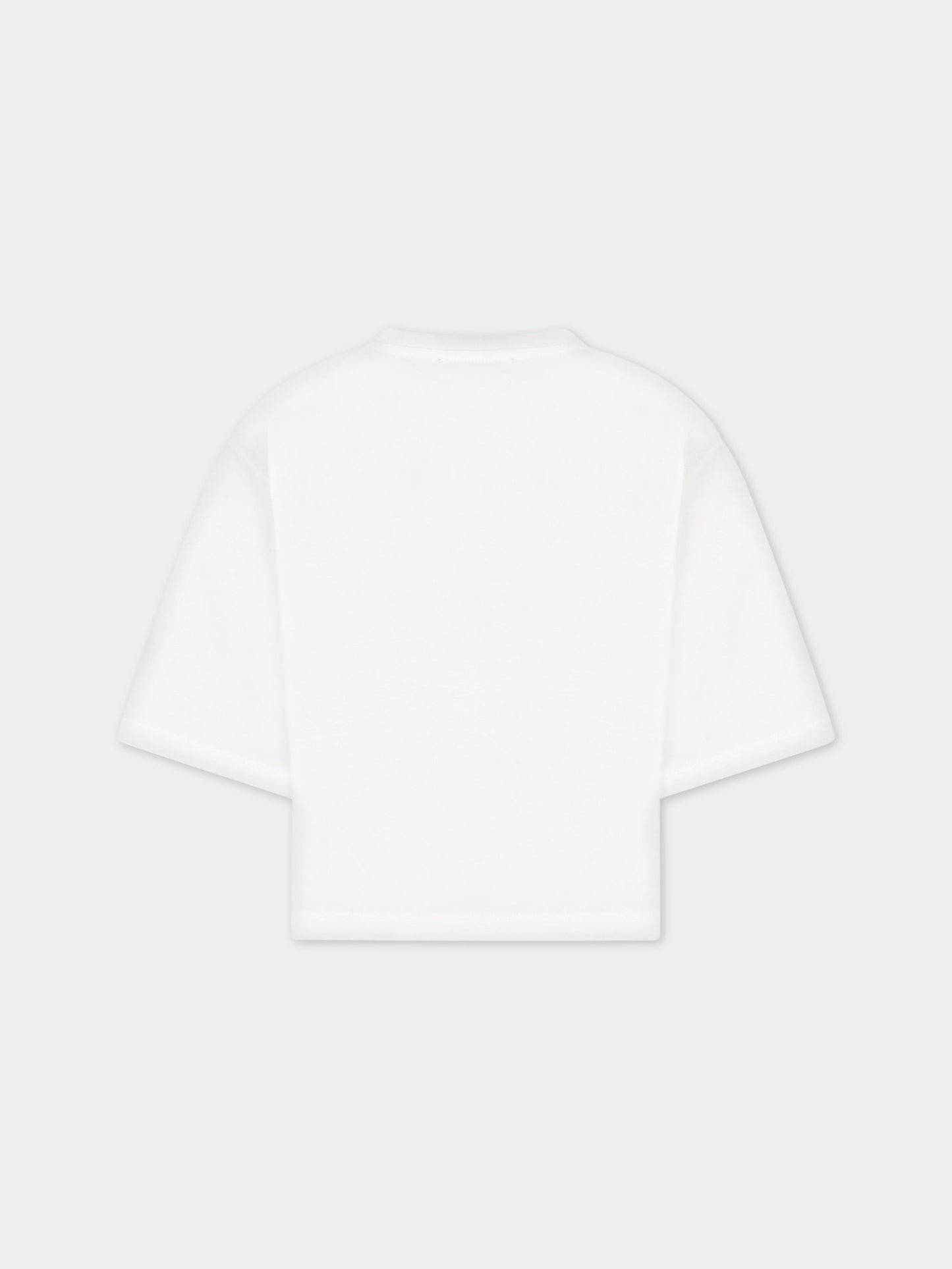 T-shirt bianca per bambina con logo,Emilio Pucci Junior,PS8B41 J0177 101RO