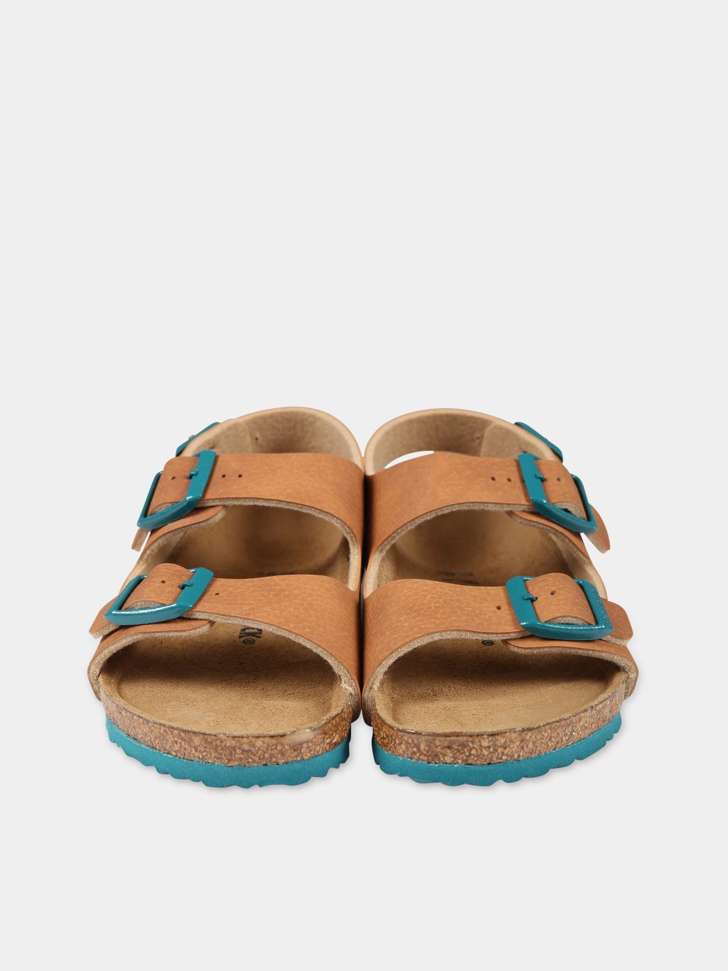 Sandali marroni Milano per bambino con suola verde,Birkenstock,1023405
