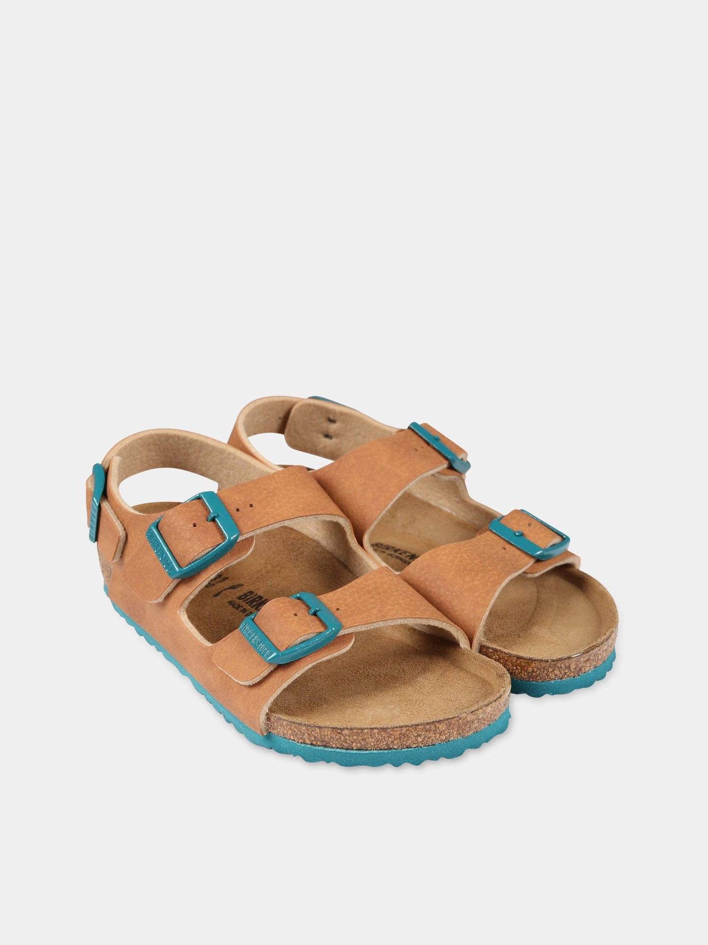 Sandali marroni Milano per bambino con suola verde,Birkenstock,1023405