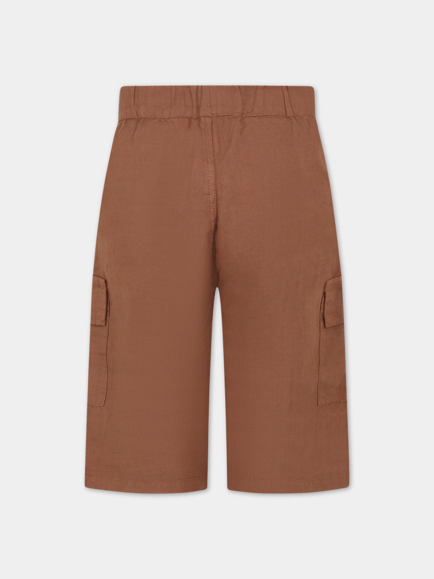 Bermuda marroni per bambino in lino,Zhoe & Tobiah,LIN4 358