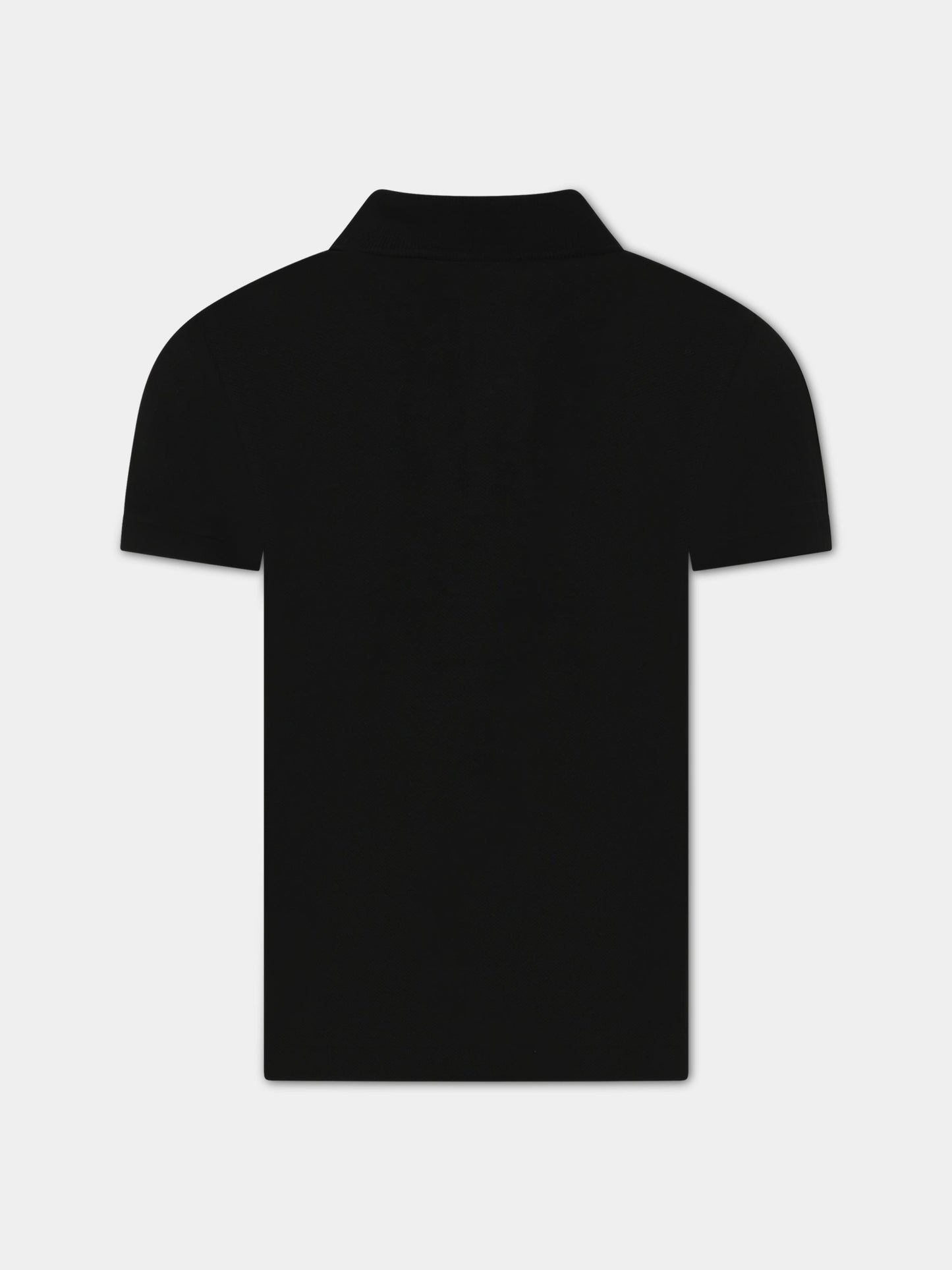 polo nero per bambino con coccodrillo verde,Lacoste,PJ2909 031