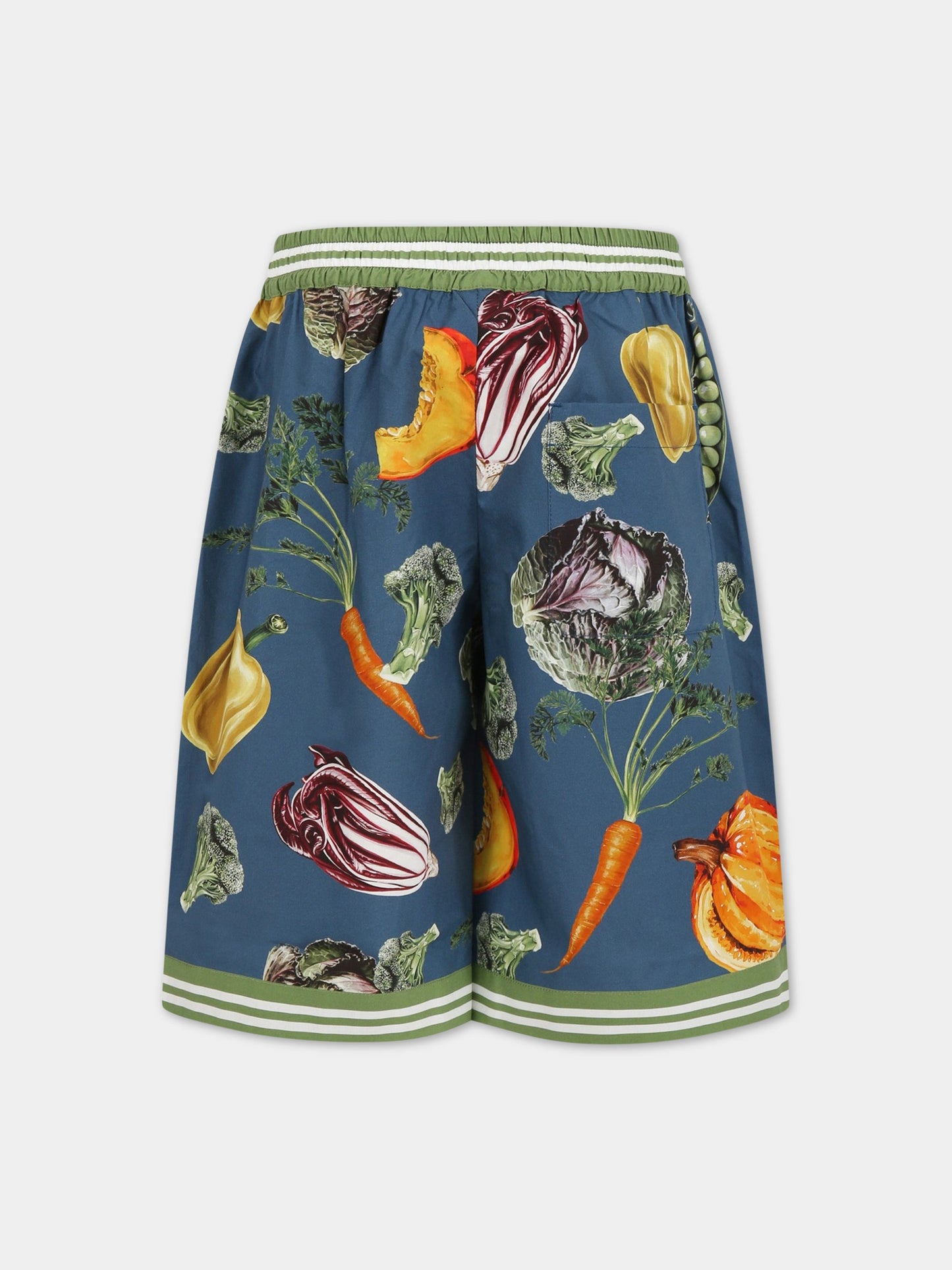 Shorts multicolor per bambino con stampa iconica e logo,Dolce & Gabbana Kids,L43Q12 G7I0N HB4NQ