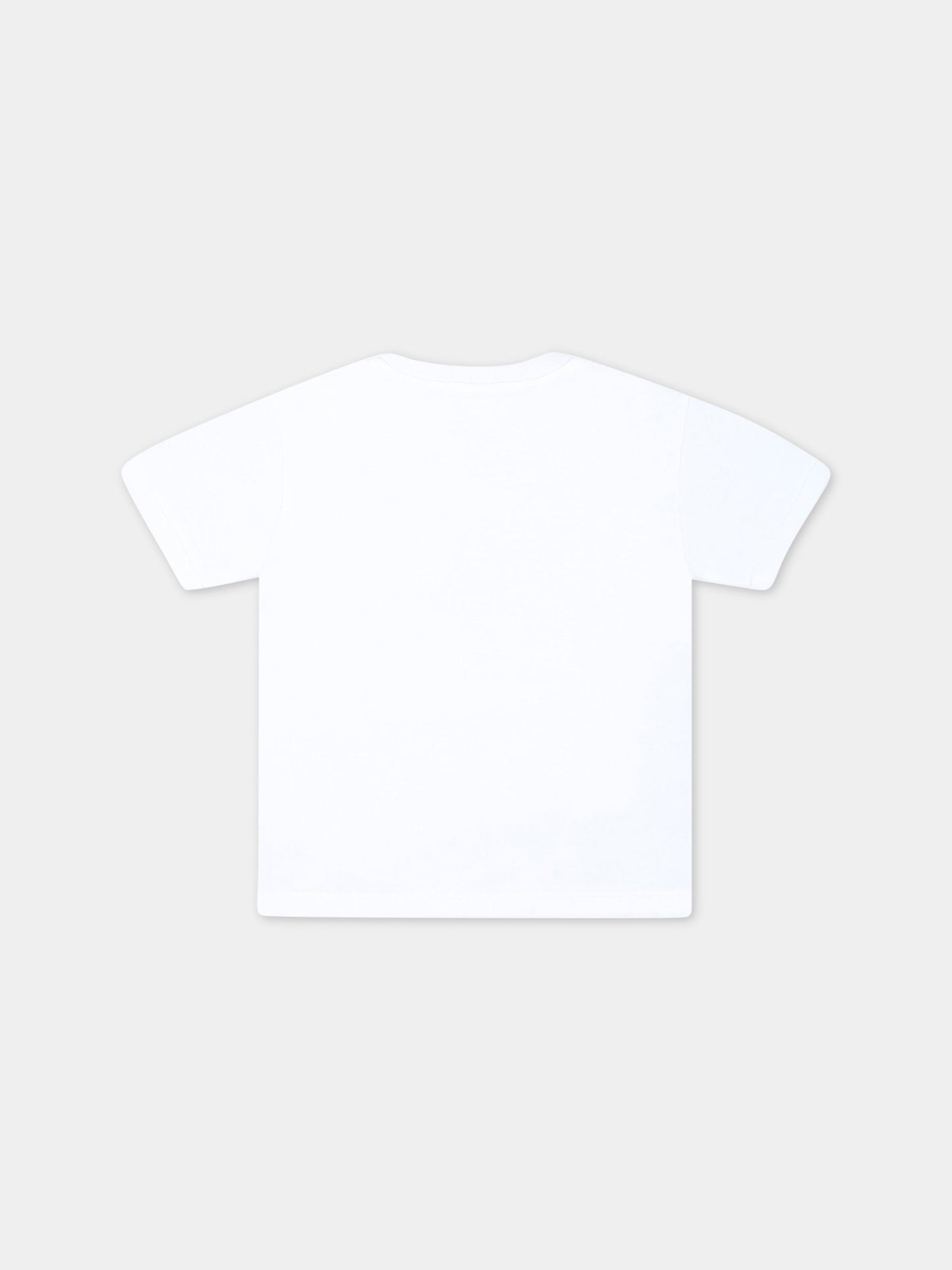 T-shirt bianca per neonata con logo,Dolce & Gabbana Kids,L2JTJT G7G8A HA3VN