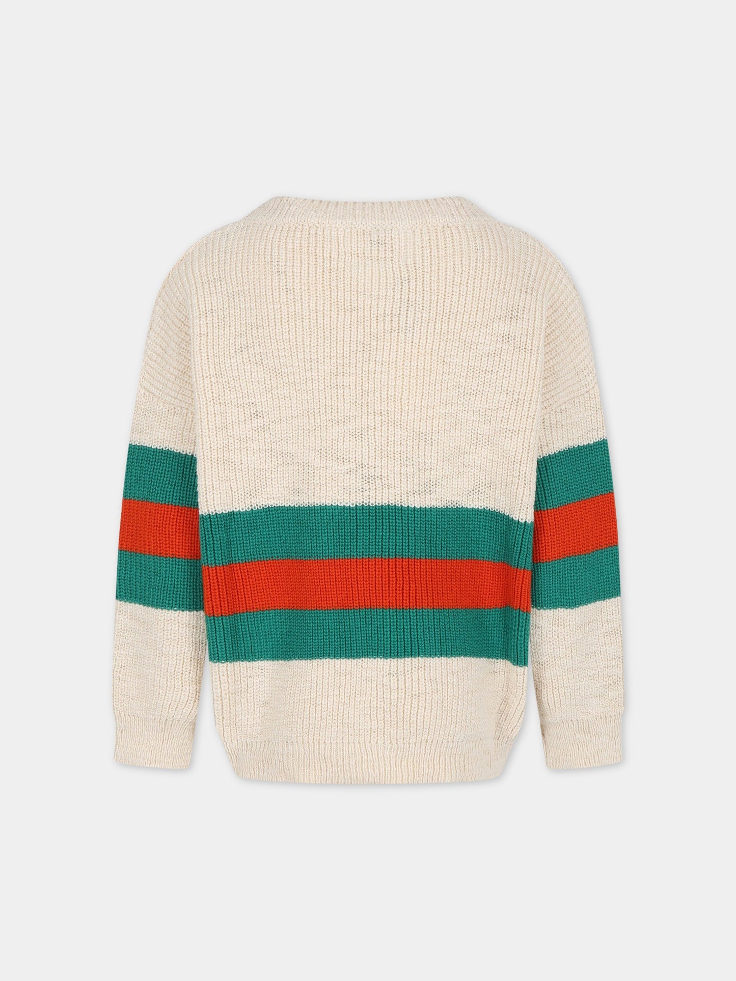 Cardigan avorio per bambino con logo ricamato,Bobo Choses,123AC134