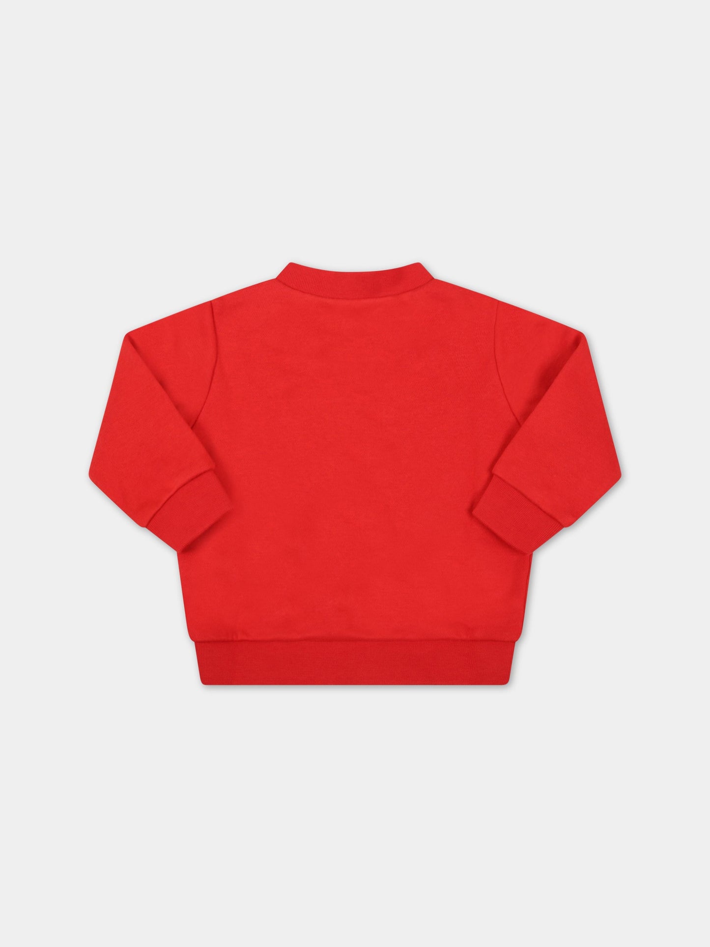 Felpa rossa per neonato con stampa,Paul Smith Junior,P05075 970