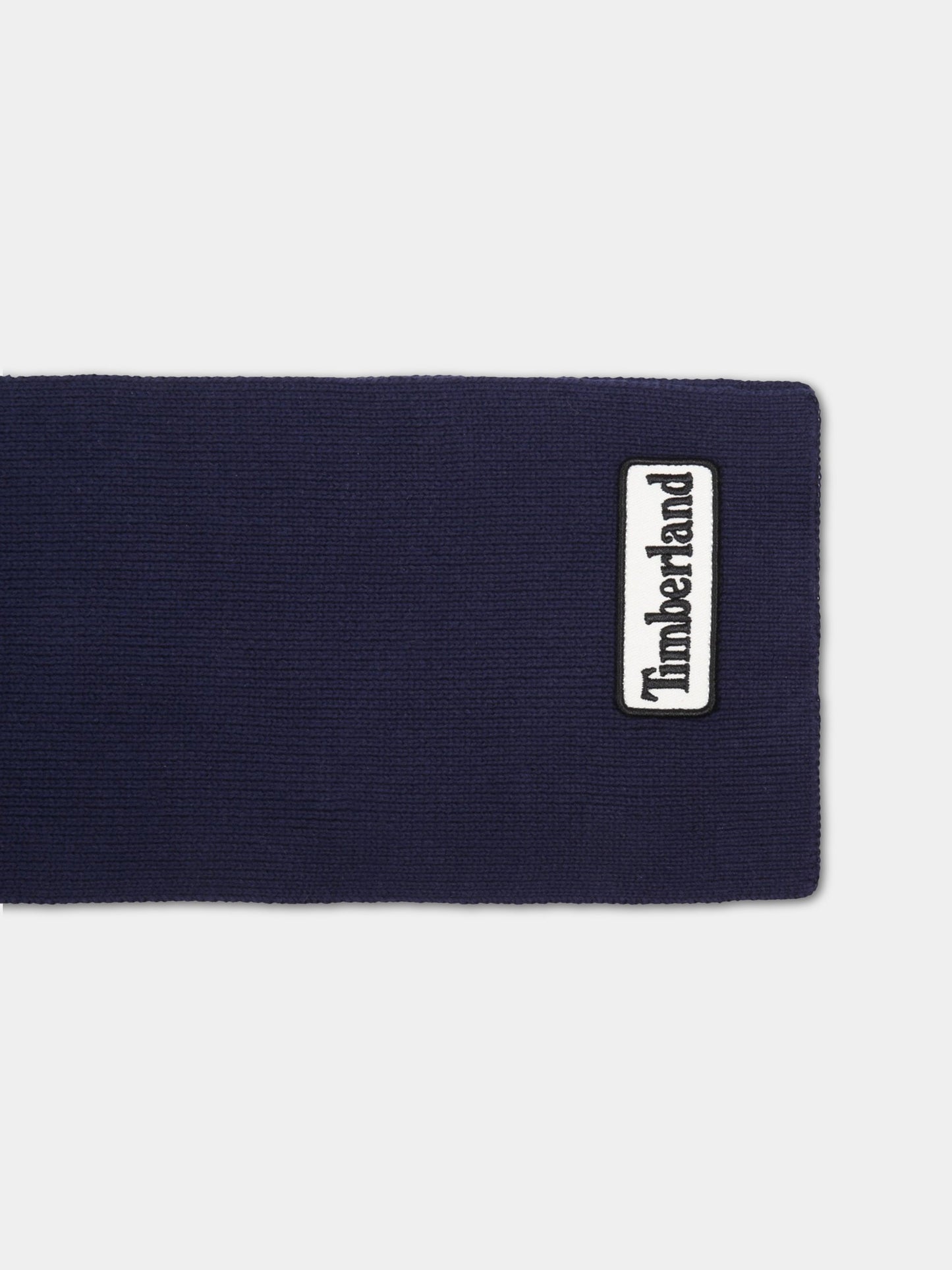 Sciarpa blu per bambini con patch logato,Timberland,T21353 85T