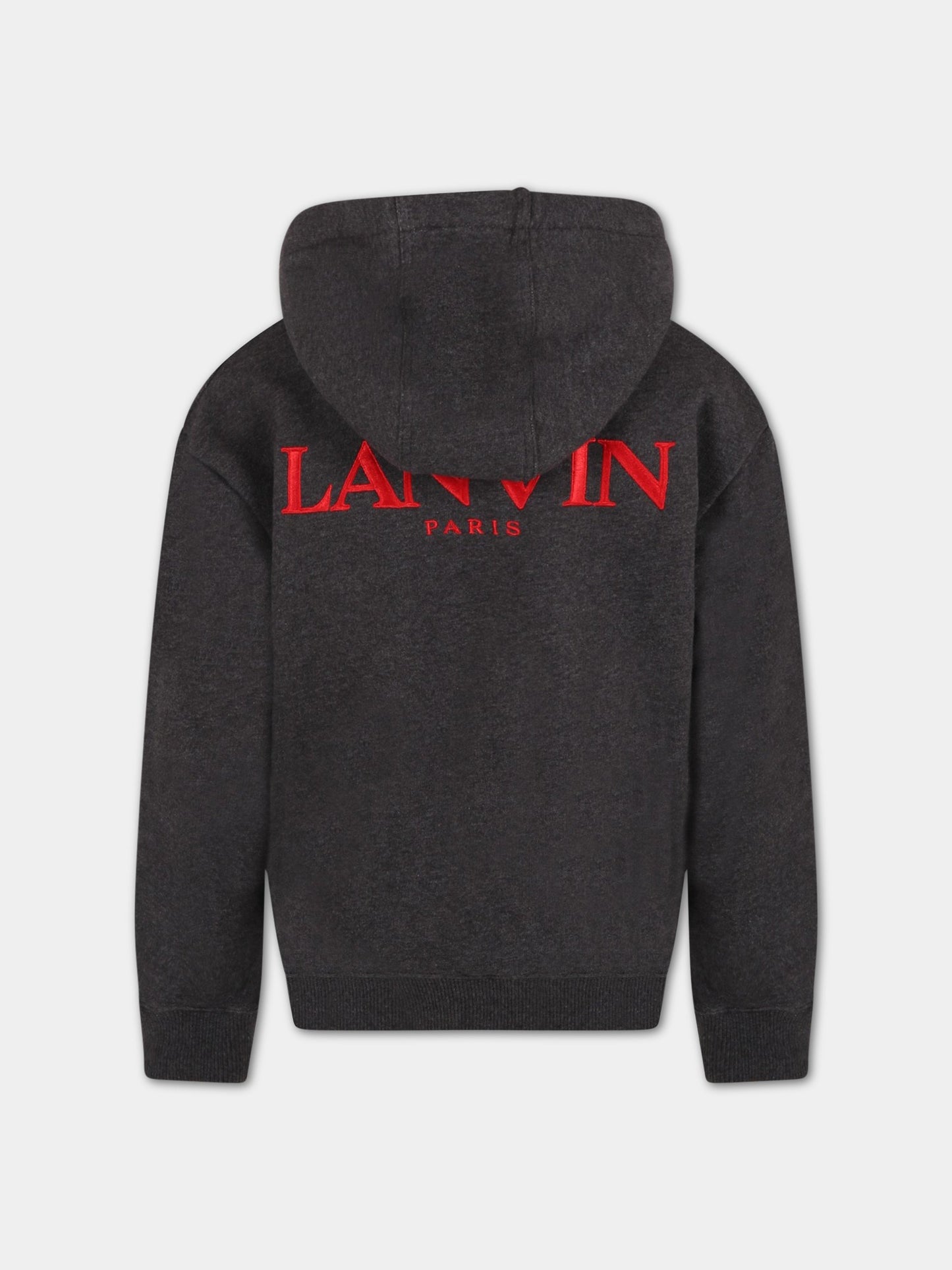 Felpa grigia pe bambino con logo,Lanvin Petite,N25094 A85