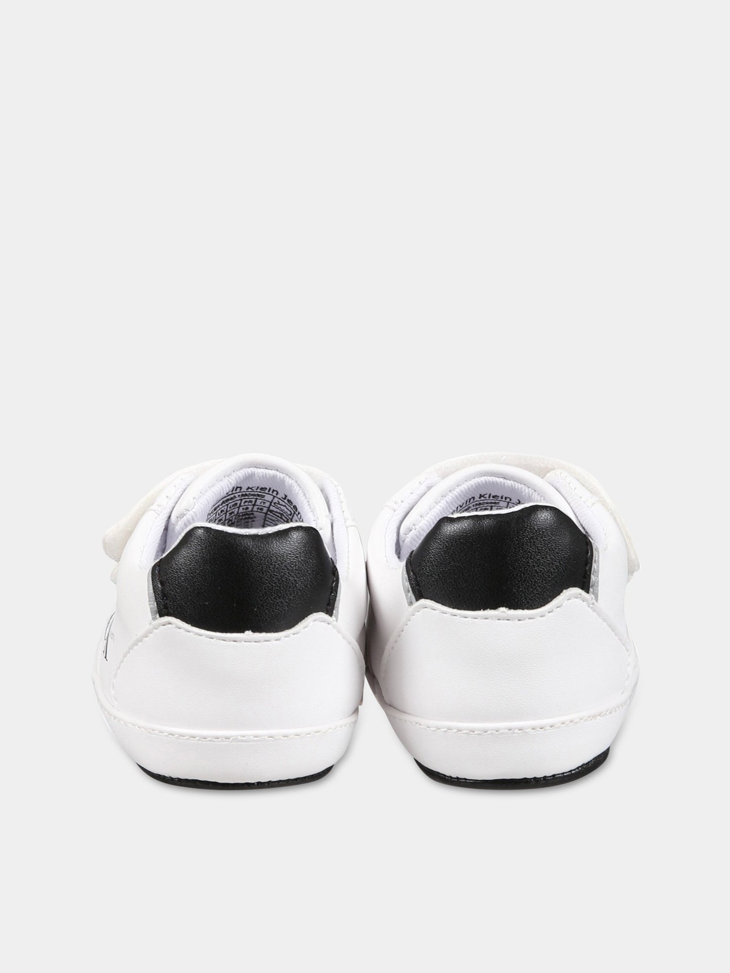 Sneakers bianche per neonati con logo,Calvin Klein Kids,V0B4 80540 1582X002