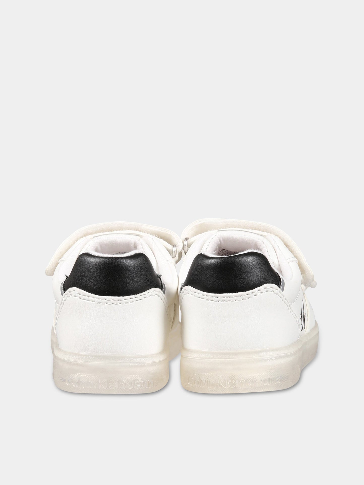 Sneakers bianche per bambini con logo,Calvin Klein Kids,V1X9 80546 1355100